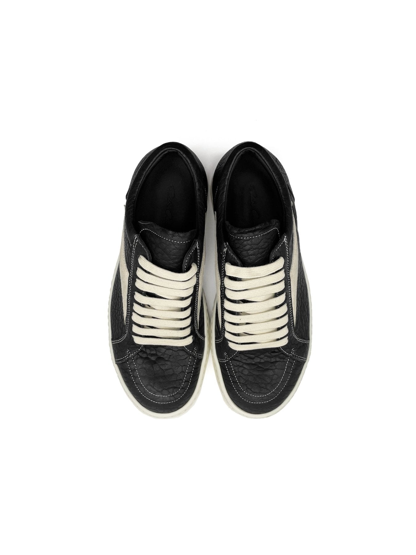 Rick Owens Black/Milk/Milk Leather Shoes - Vintage Sneaks