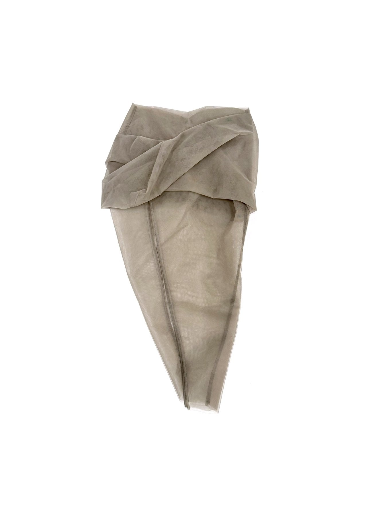 RICK OWENS Brown Temple Draped Calf Skirt