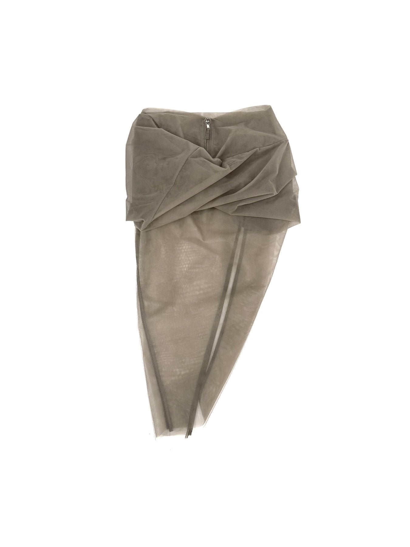 RICK OWENS Brown Temple Draped Calf Skirt