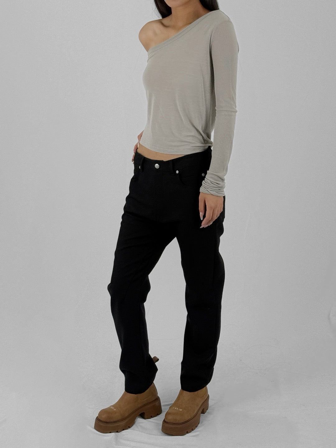 RICK OWENS - Denim Pants - Detroit Cut - AW24 - BLACK