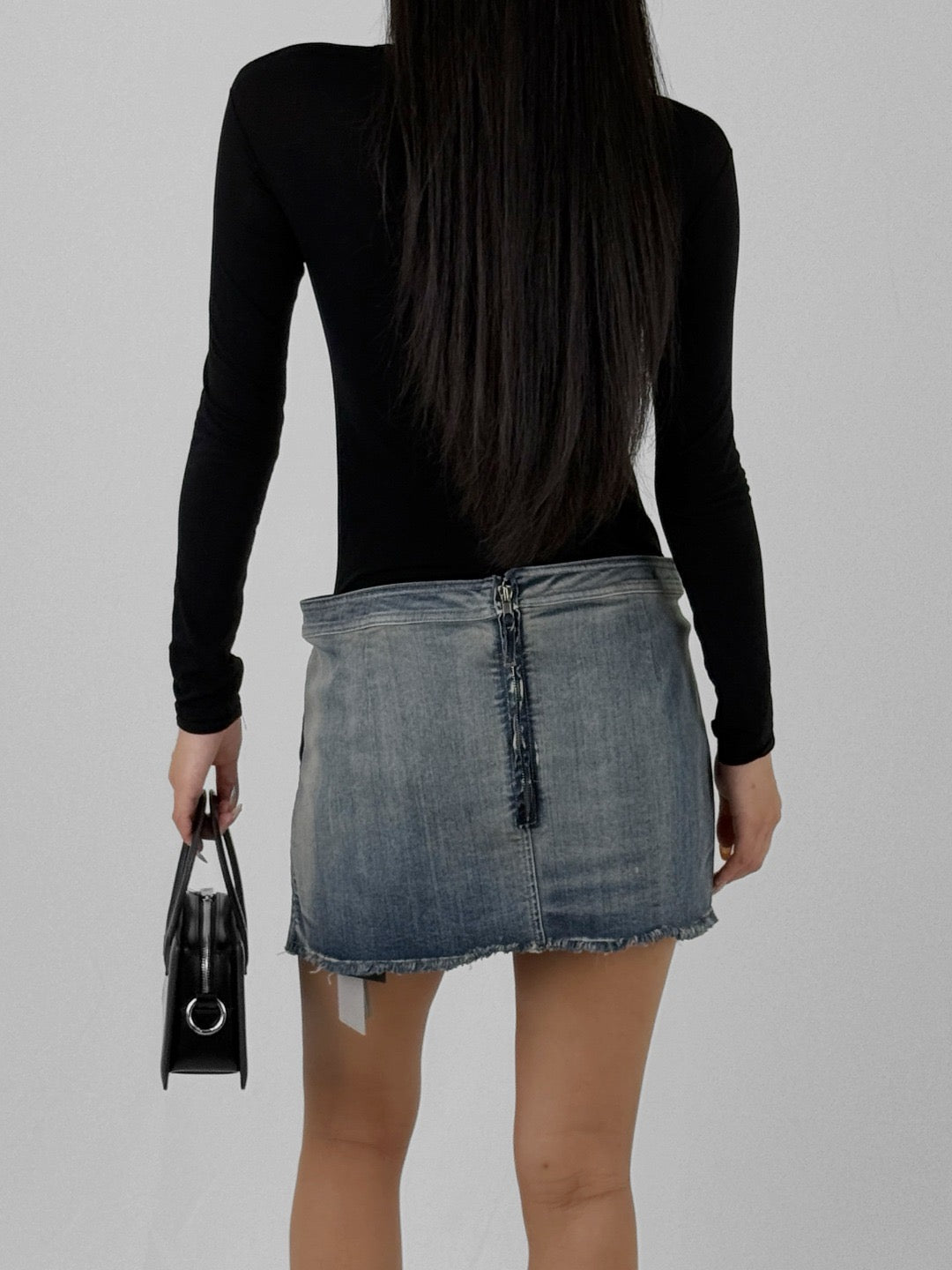 RICK OWENS - Denim Skirt - Fog Cutoff Mini - AW25 - 76 DIRTY HUSTLER