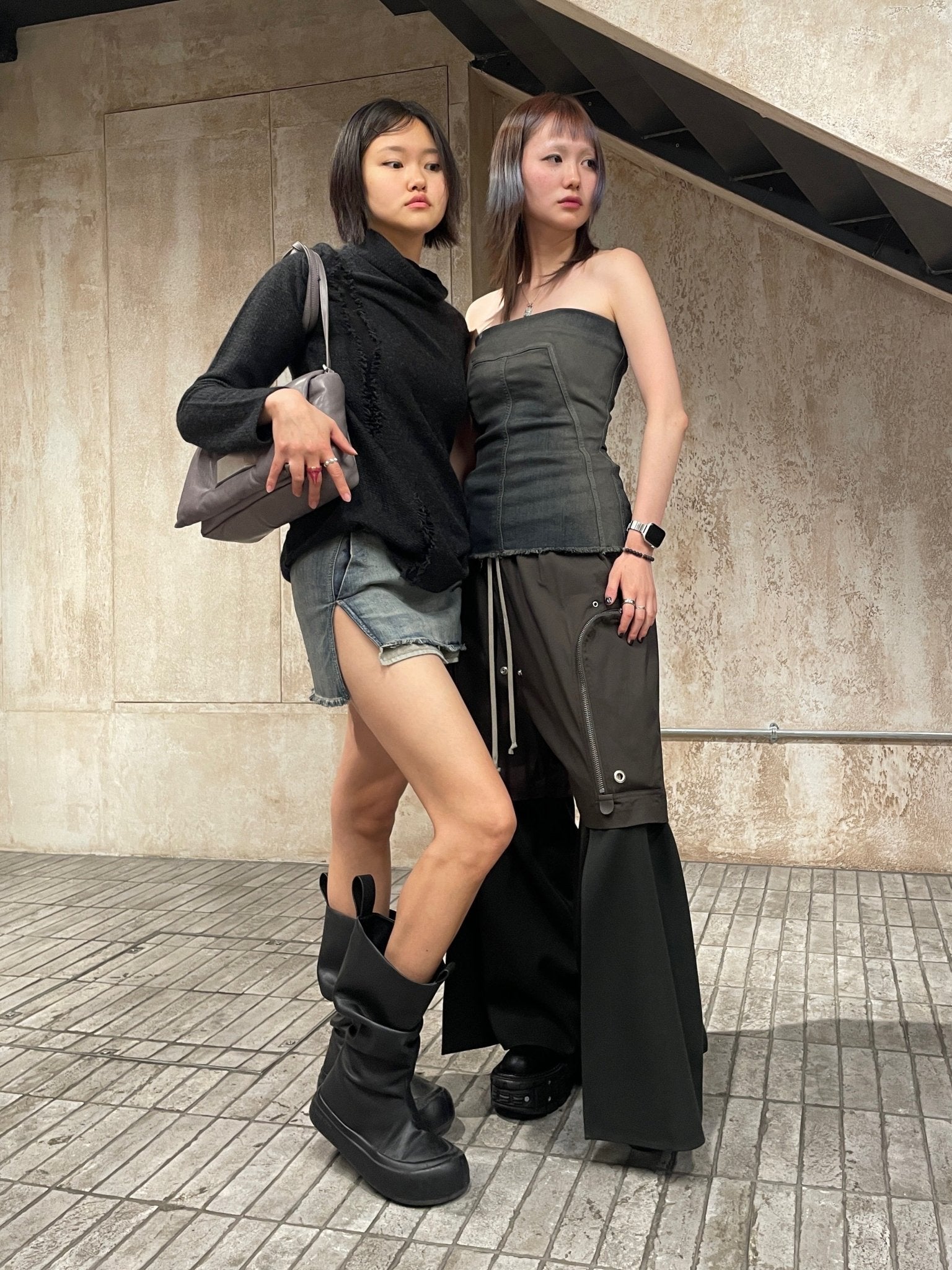 RICK OWENS - Denim Skirt - Fog Cutoff Mini - AW25 - 76 DIRTY HUSTLER