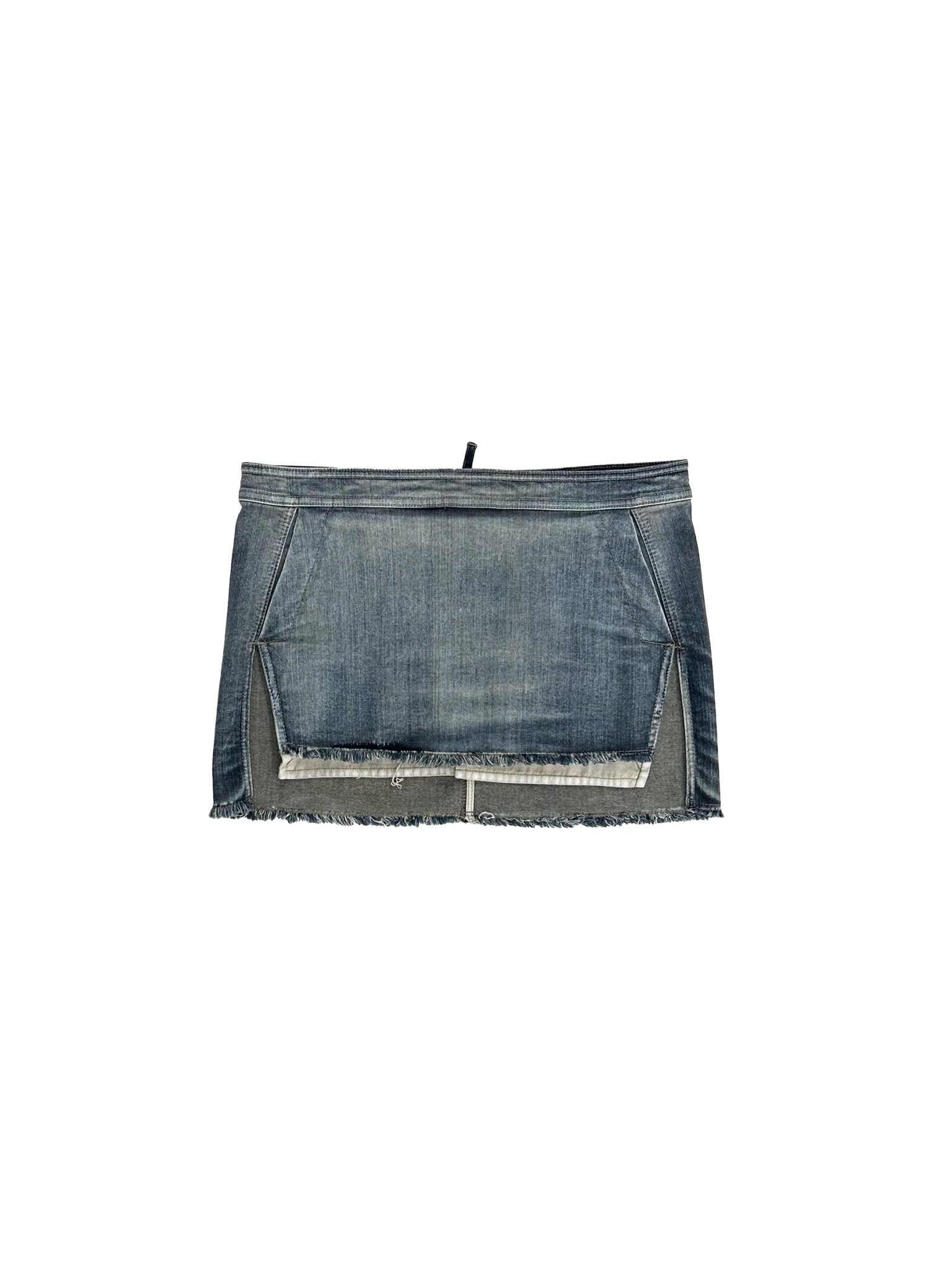 RICK OWENS - Denim Skirt - Fog Cutoff Mini - AW25 - 76 DIRTY HUSTLER