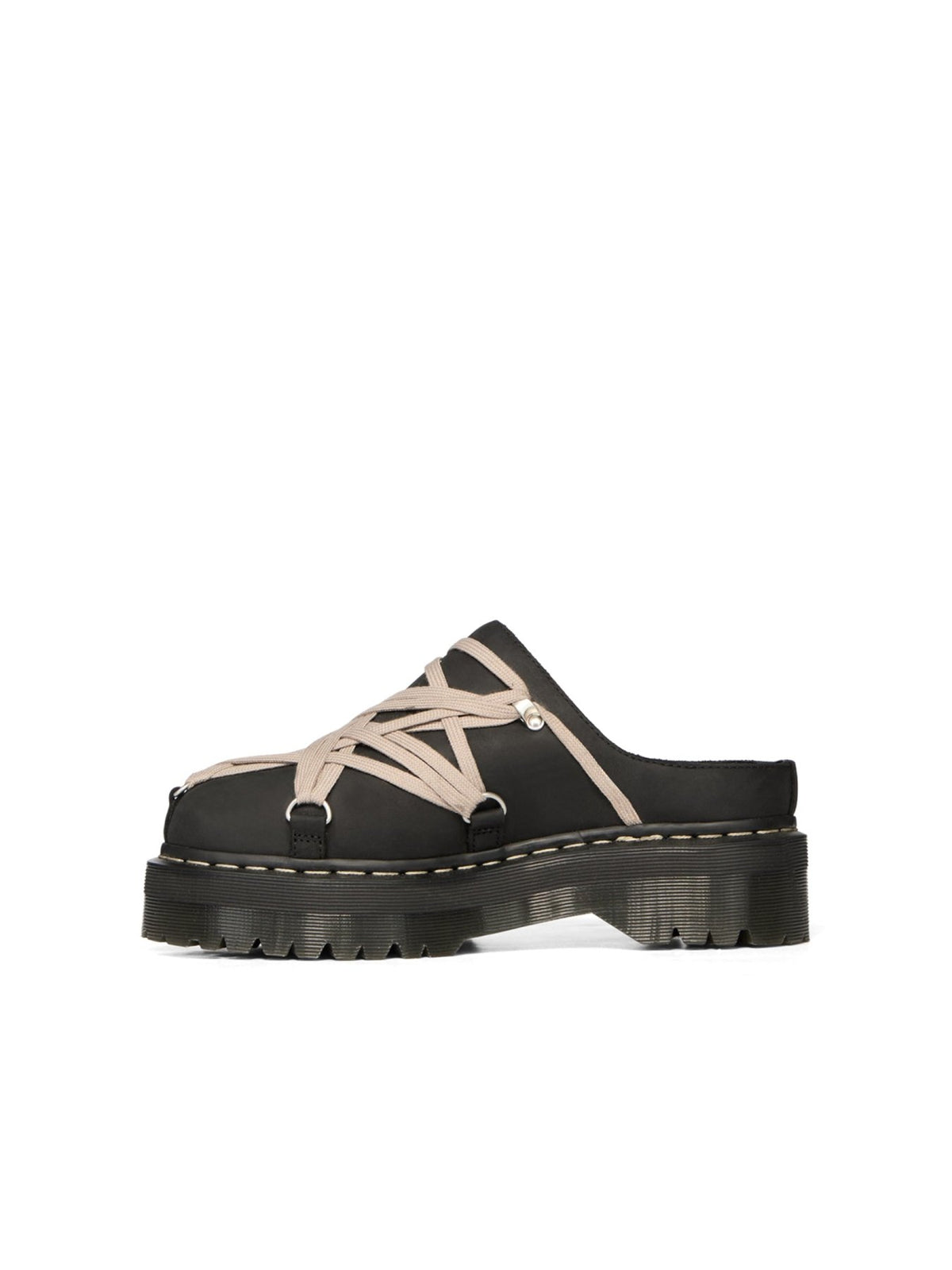 Rick Owens Dr Martens Black W Quad Sole Megalace Mule