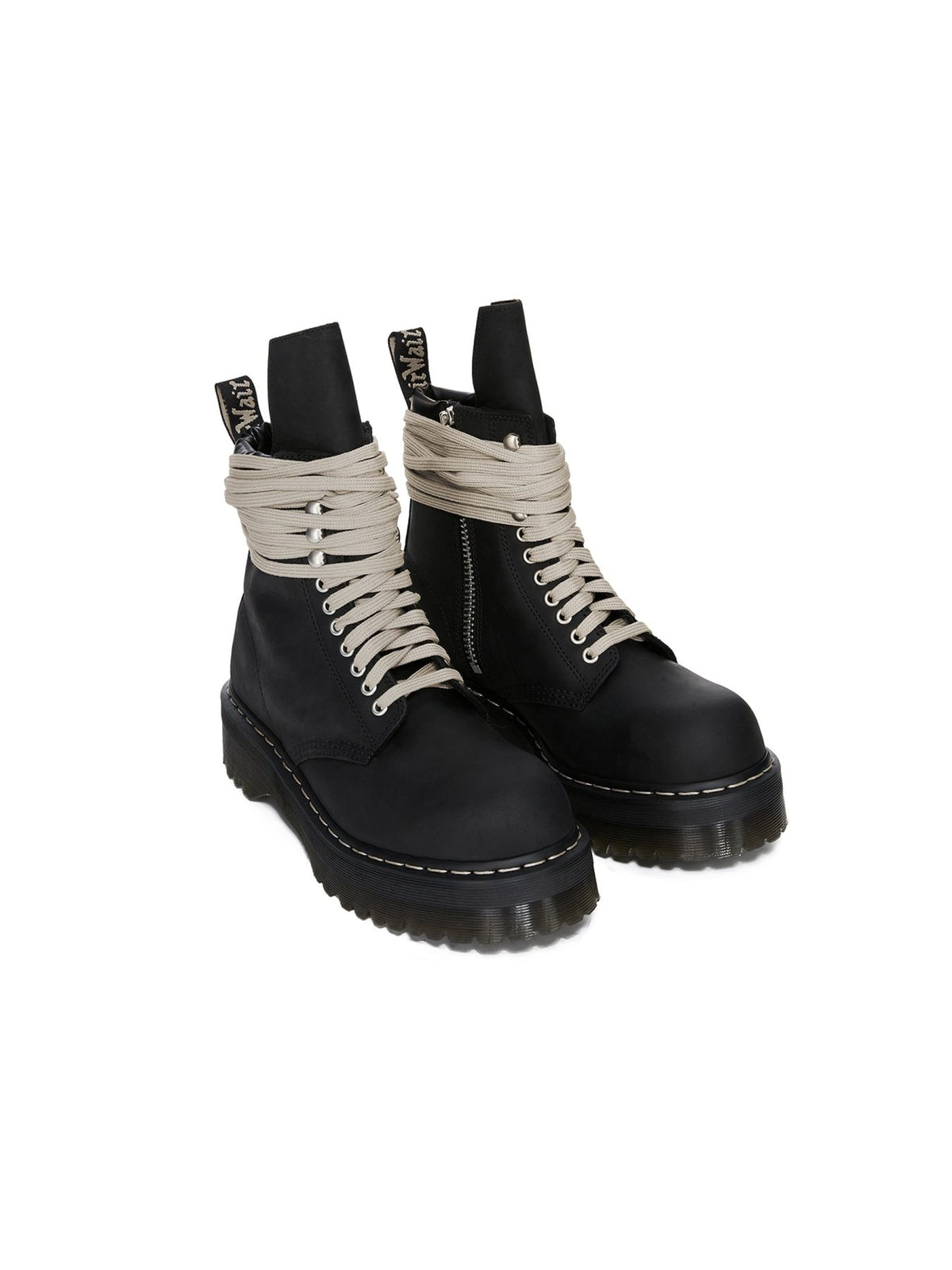 Rick Owens Dr Martens Black W Quad Sole Steel Toe Boot
