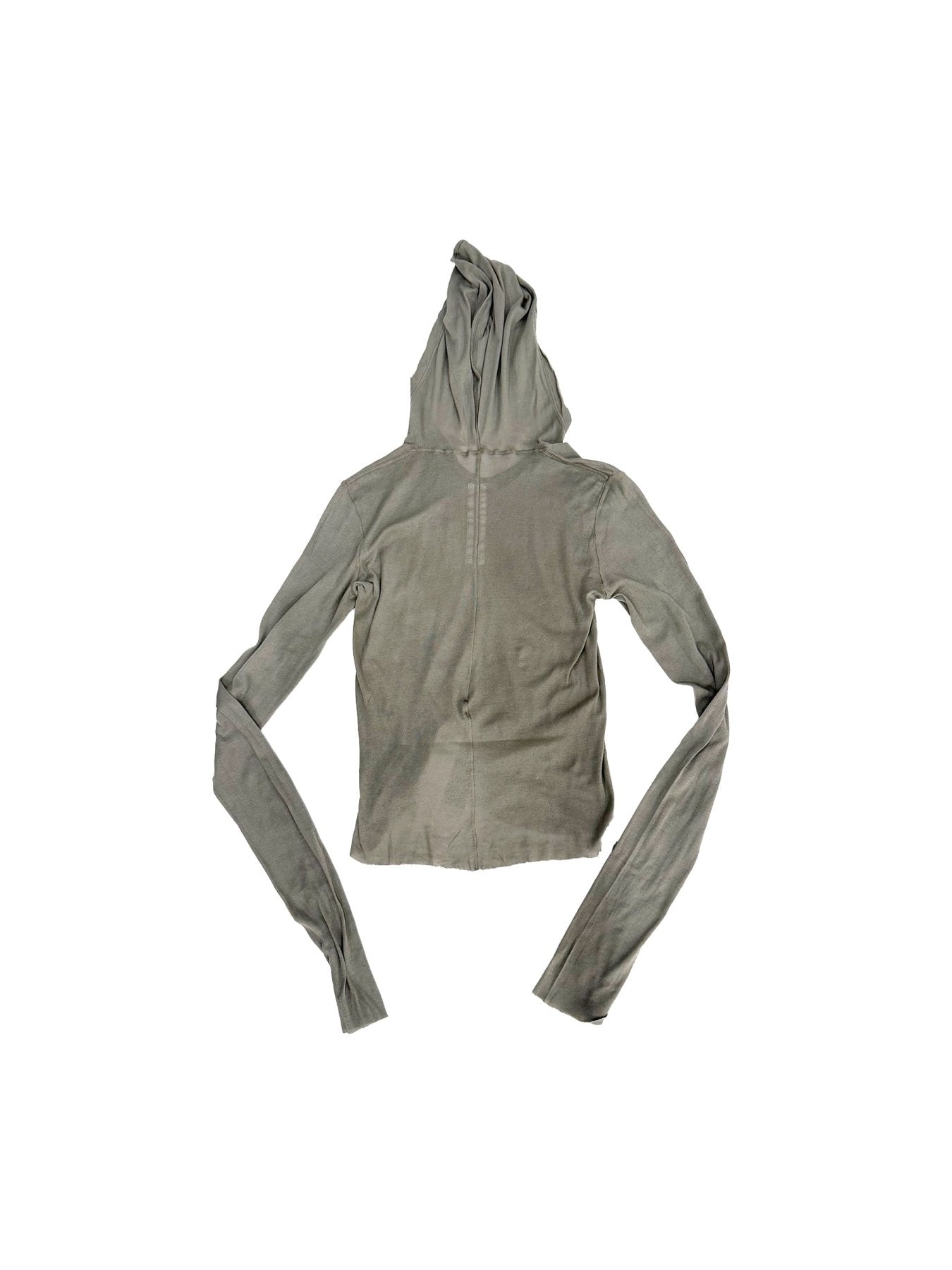 Rick Owens Drk Pearl Knit T-Shirt - Cropped Hooded Rib Ls T