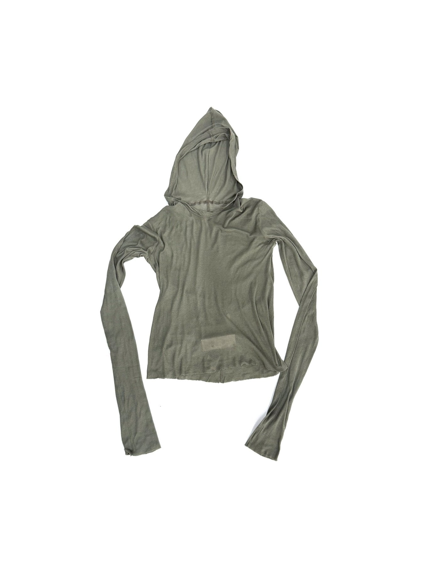 Rick Owens Drk Pearl Knit T-Shirt - Cropped Hooded Rib Ls T