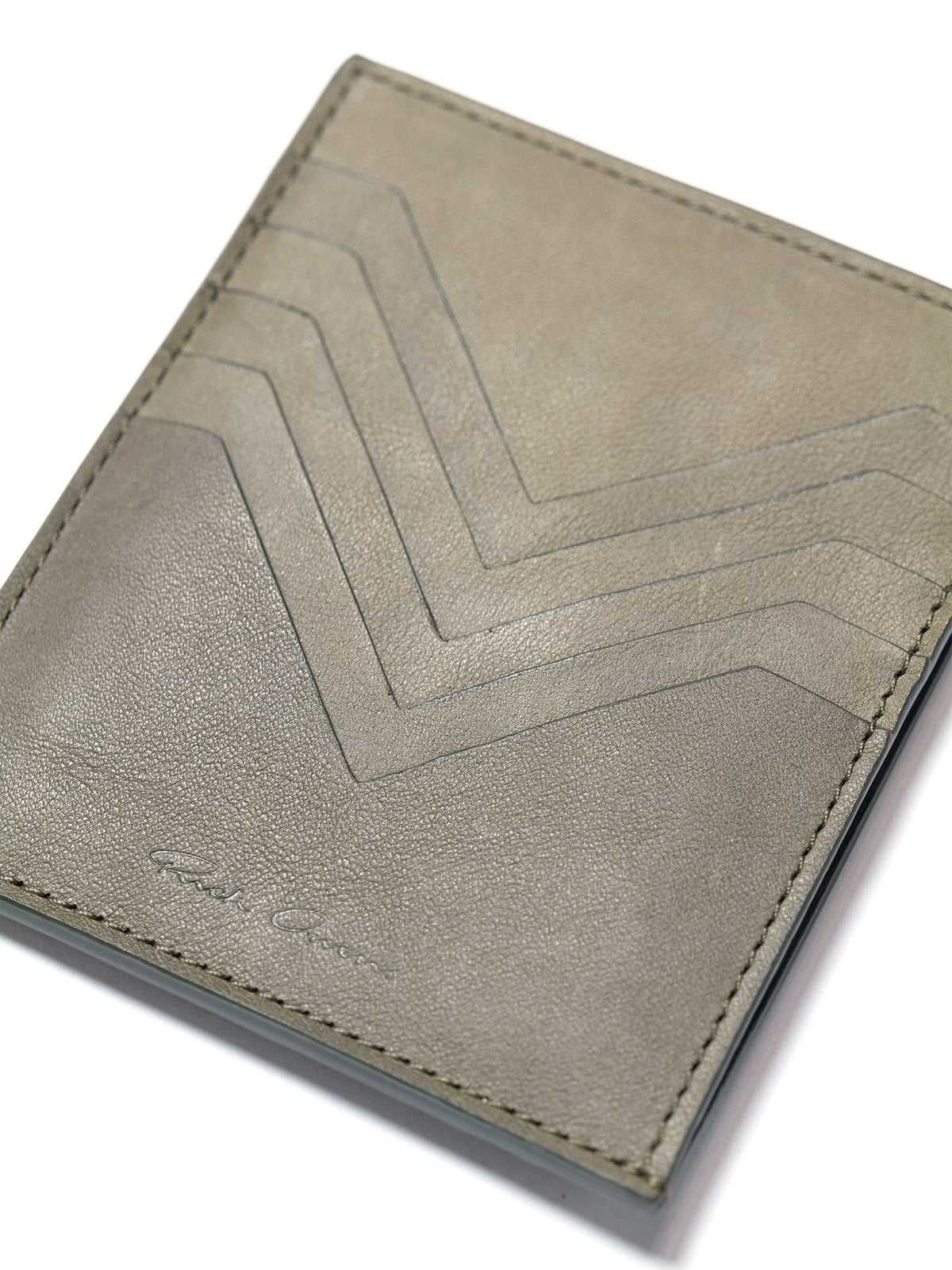 Rick Owens Drkpearl Leather Wallet - Square Cc Holder