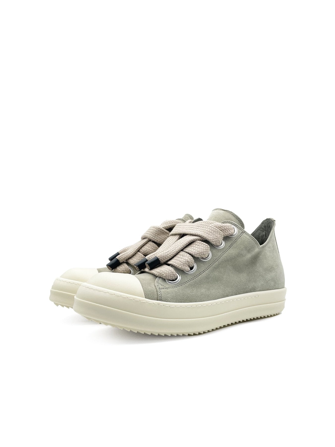 Rick Owens Drkpearl/Milk/Milk Leather Shoes - Jumbolace Low Sneaks