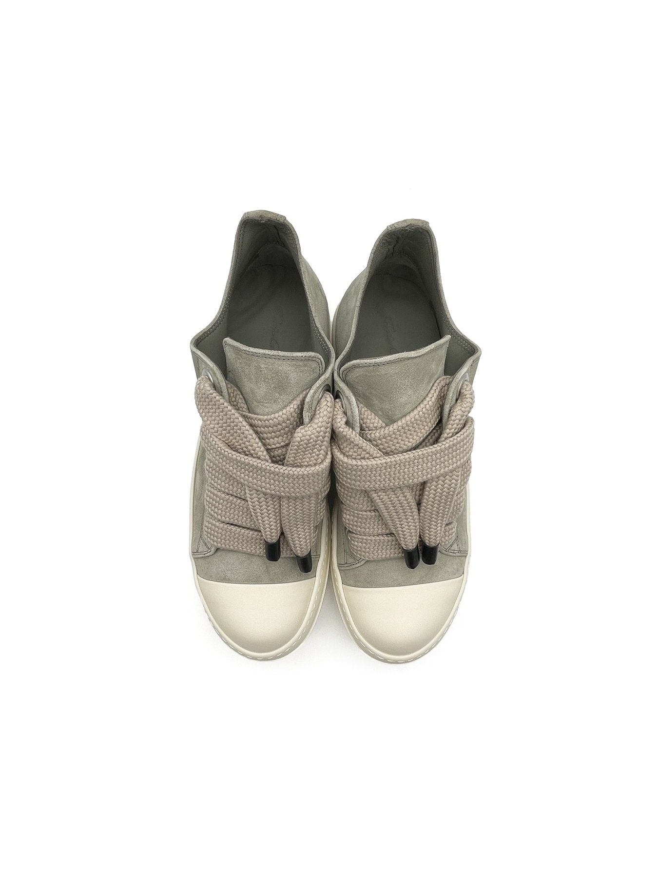 Rick Owens Drkpearl/Milk/Milk Leather Shoes - Jumbolace Low Sneaks