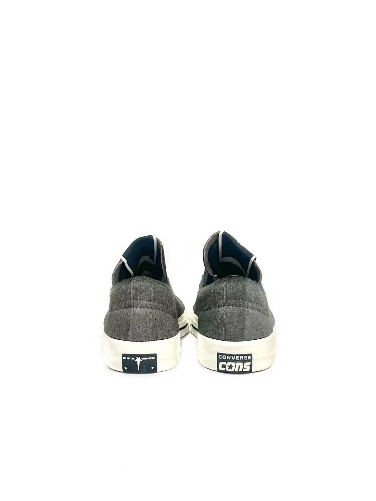 RICK OWENS Drkshdw X Converse Grey Fur Sneakers