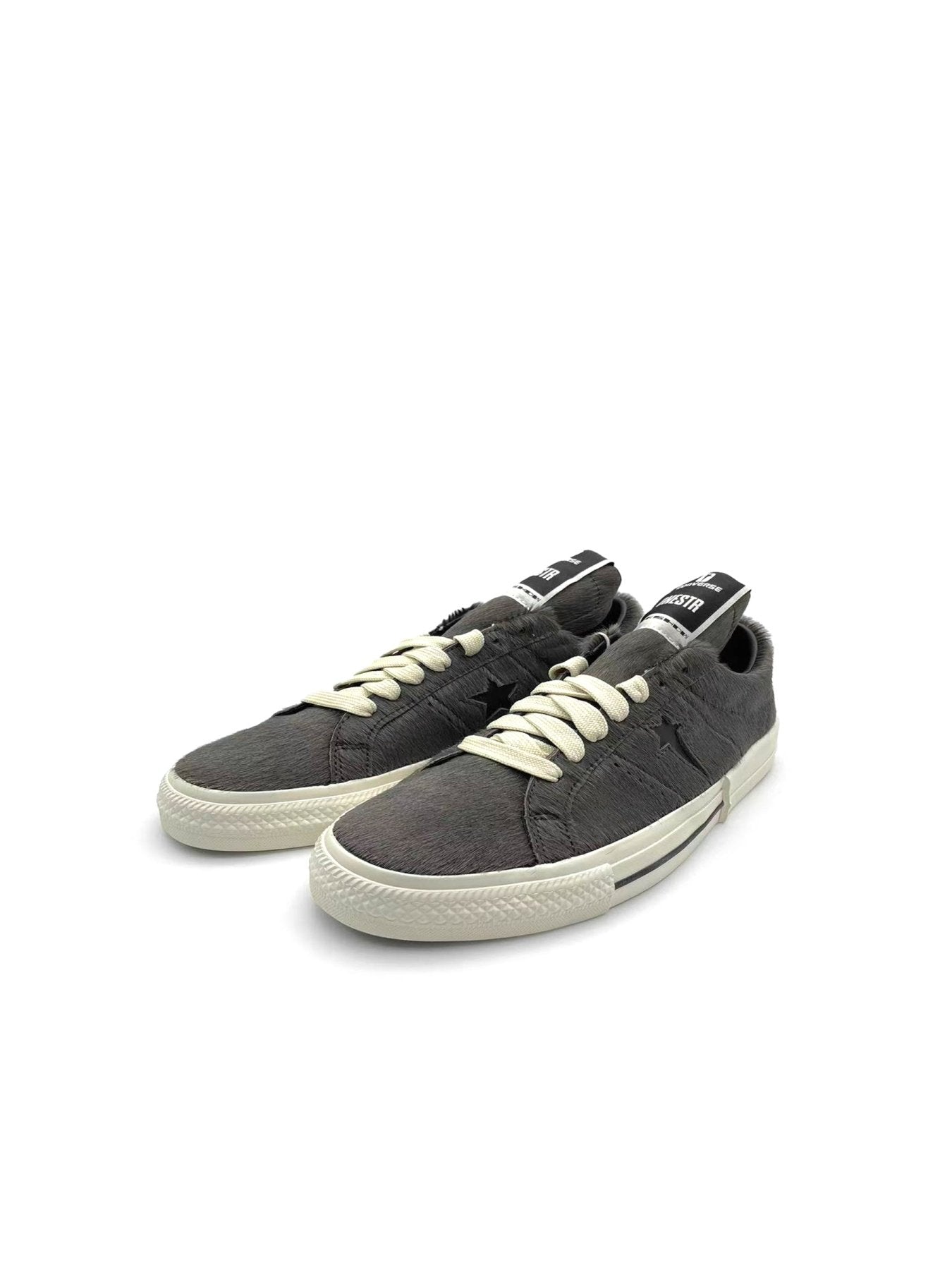 RICK OWENS Drkshdw X Converse Grey Fur Sneakers