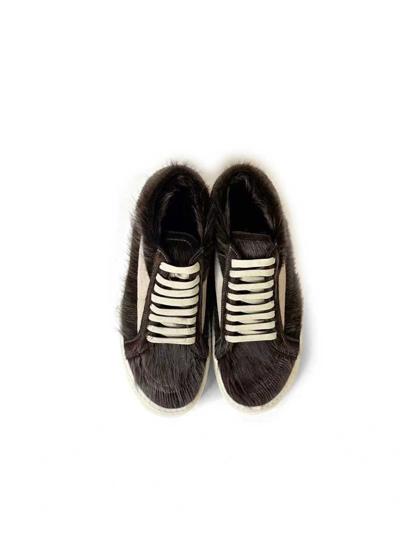 RICK OWENS - Fur Shoes - Vintage Sneaks - AW25 - 10611 INDIGO/MILK/MILK