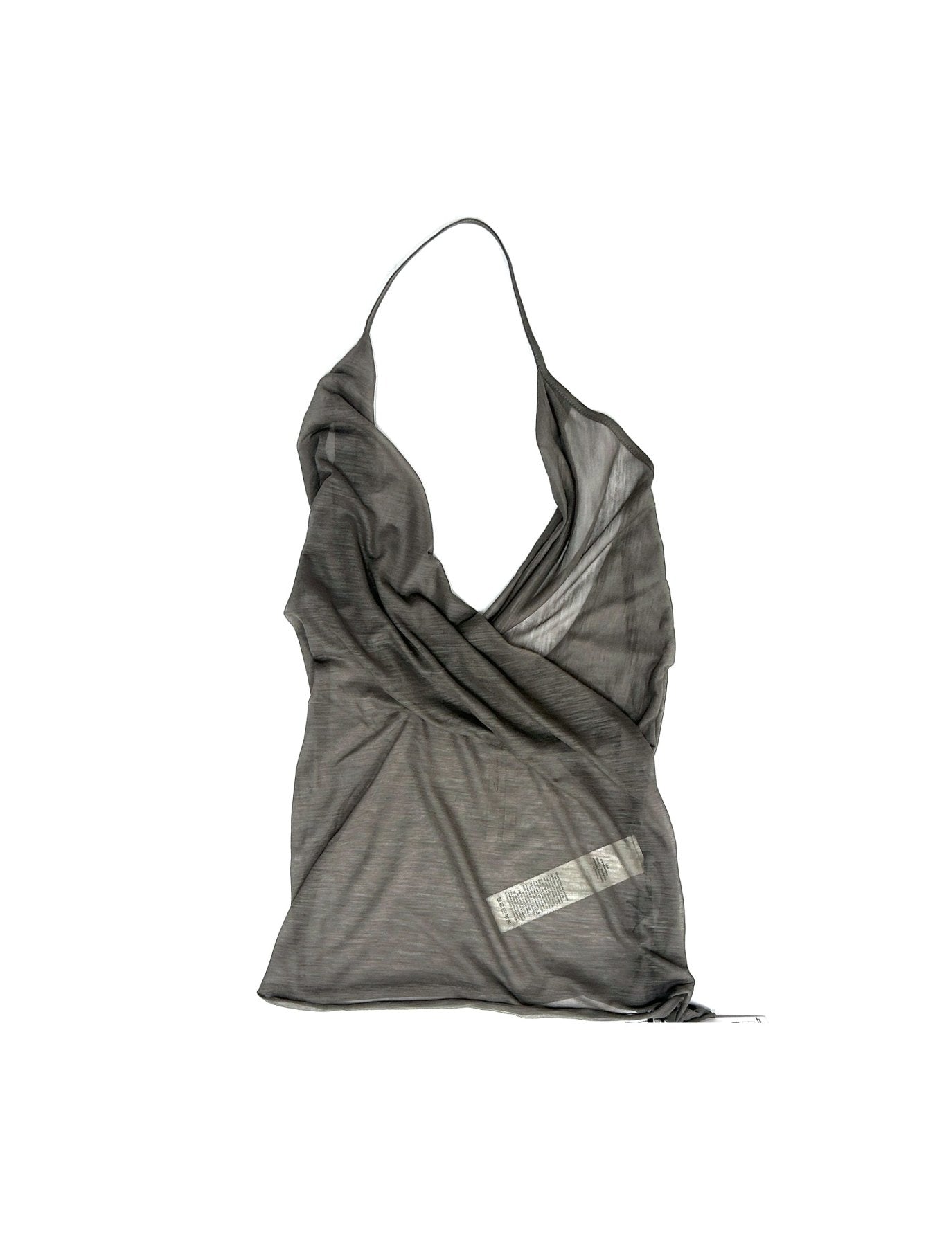 RICK OWENS Grey Draped Top