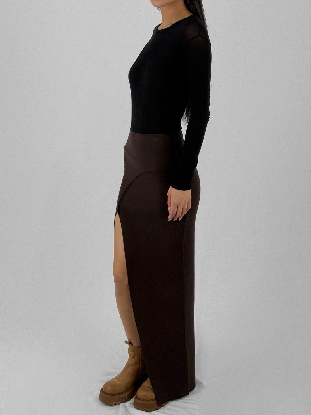 RICK OWENS - Knit Skirt- Theresa Skirt - AW25 - 04 BROWN