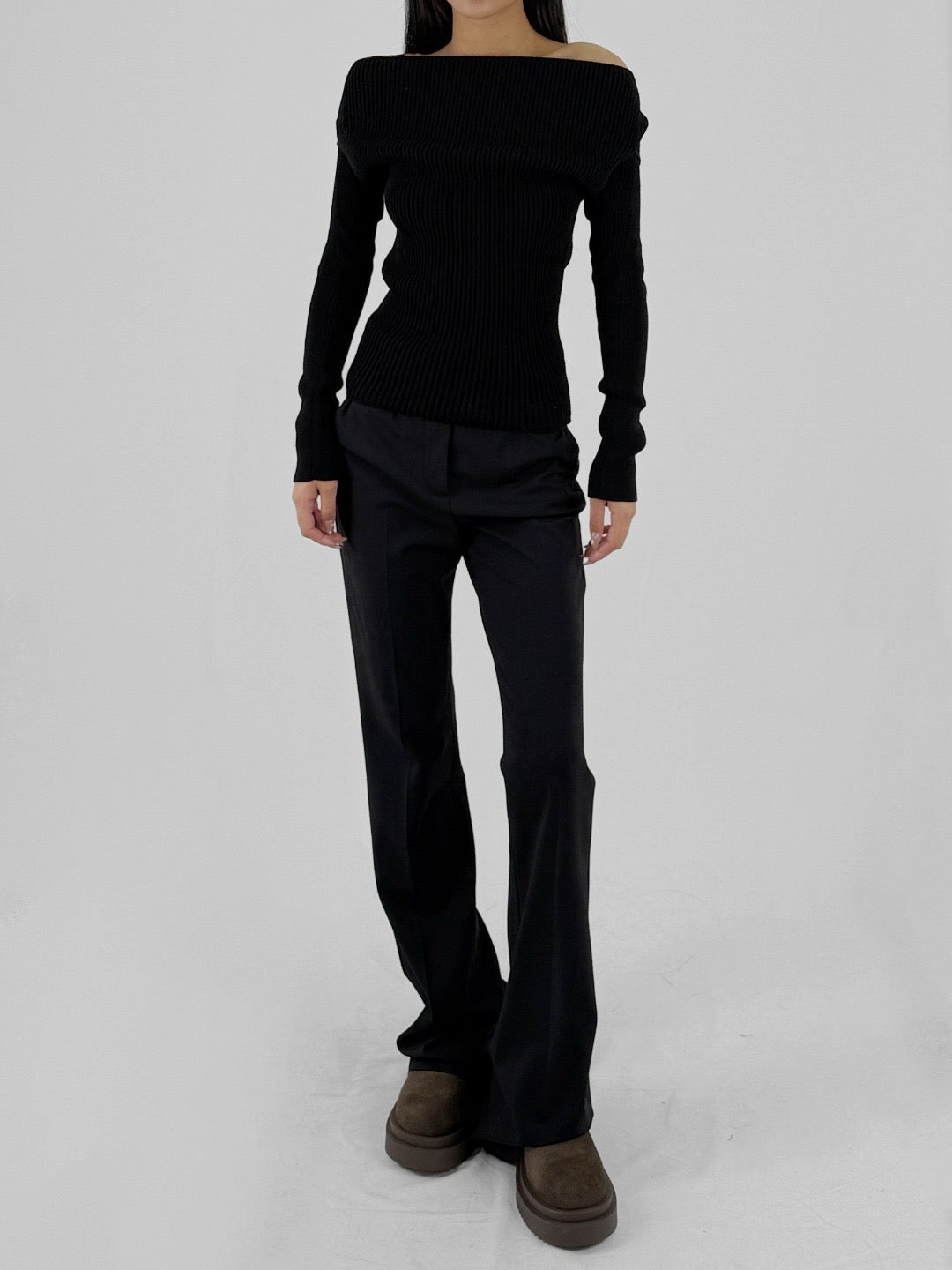 RICK OWENS - Knit Sweater - Ls Cowl - AW25 - 09 BLACK