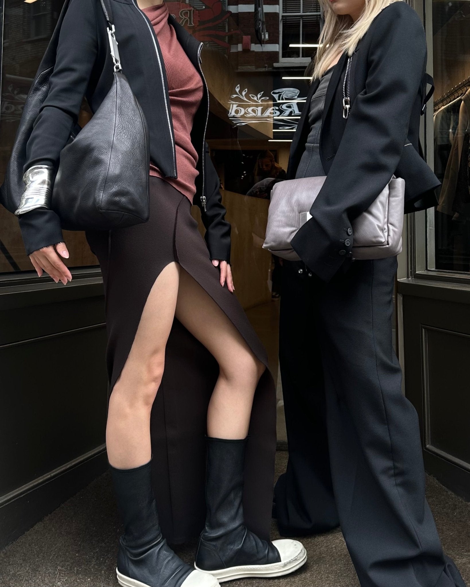 RICK OWENS - Leather Bag - Cropped Gemini Bag Show - AW25 - 09 BLACK