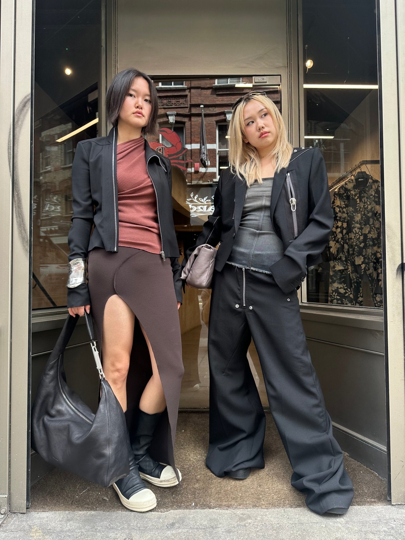 RICK OWENS - Leather Bag - Cropped Gemini Bag Show - AW25 - 09 BLACK