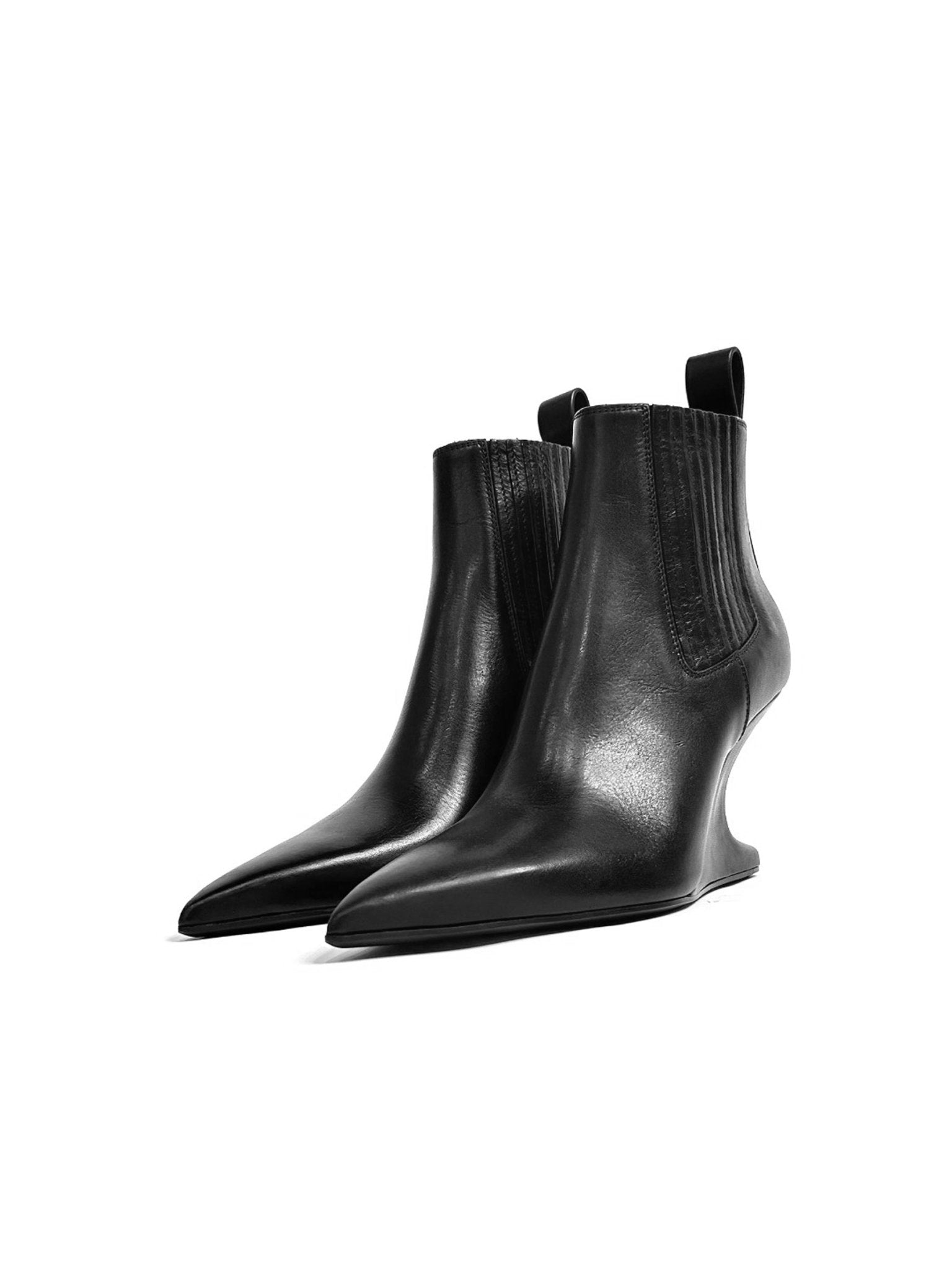RICK OWENS - Leather Boots - Ankle Sharp - AW25 - 09 BLACK