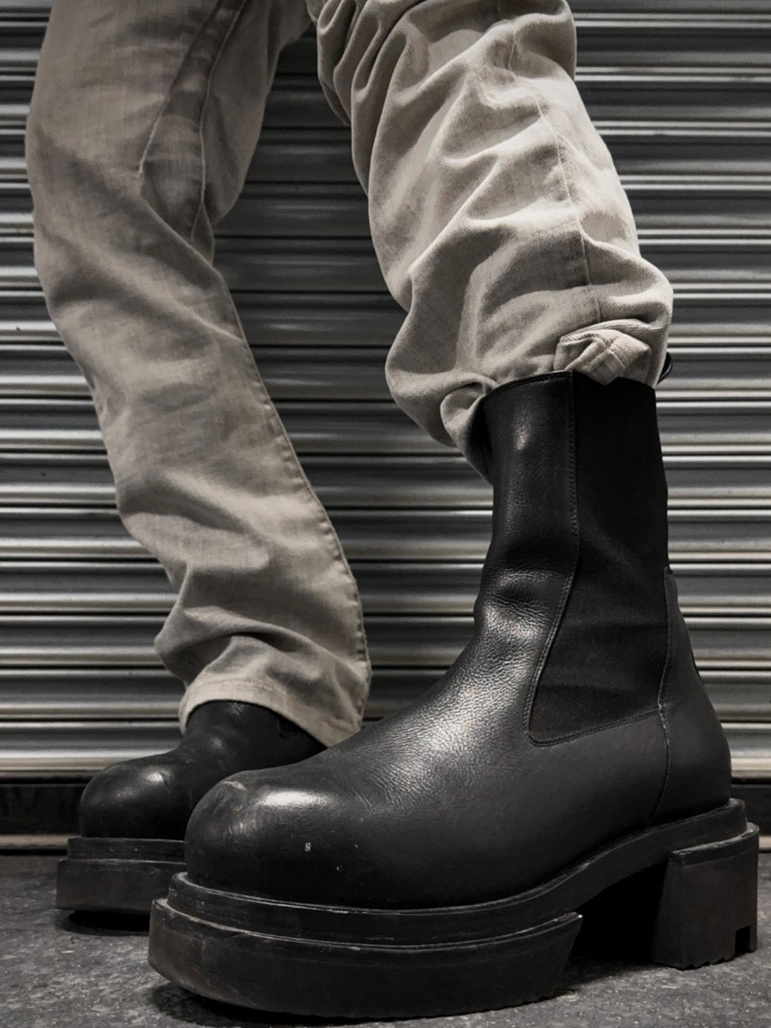 RICK OWENS - Leather Boots - Beatle Bogun - AW25 - 09 BLACK