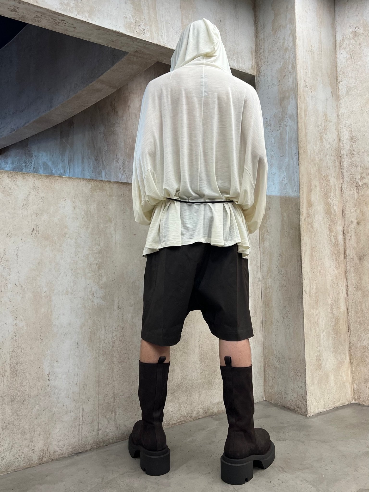 RICK OWENS - Leather Boots - Calf Pull On Bogun - AW25 - 04 BROWN