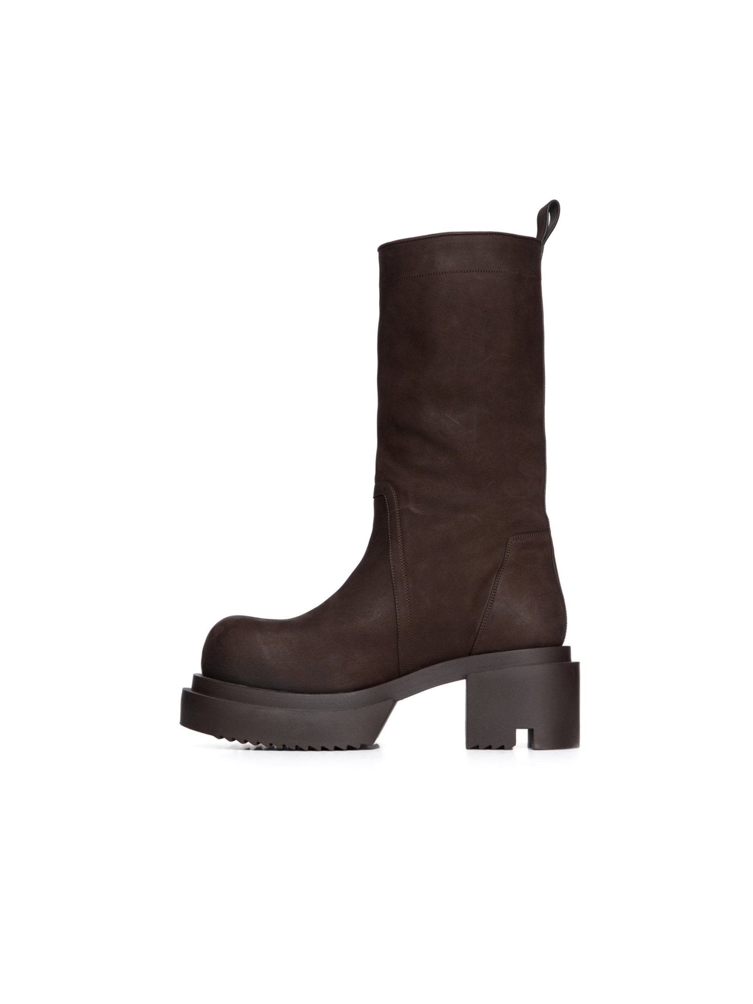 RICK OWENS - Leather Boots - Calf Pull On Bogun - AW25 - 04 BROWN