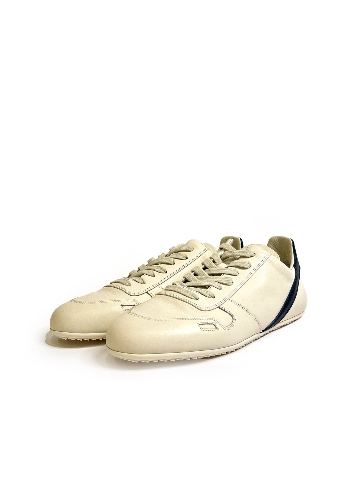 RICK OWENS - Leather Shoes - Minimal Sneak - AW25 - 1191 MILK/BLACK/MILK