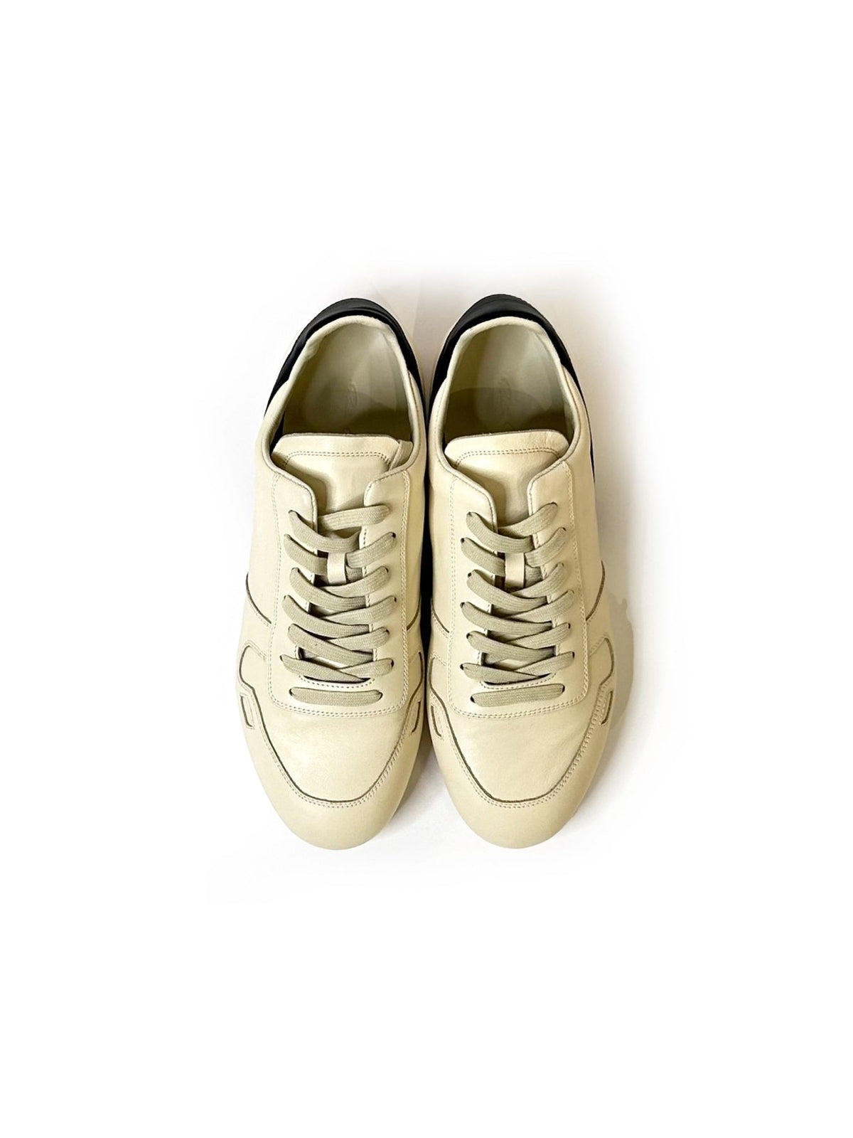 RICK OWENS - Leather Shoes - Minimal Sneak - AW25 - 1191 MILK/BLACK/MILK