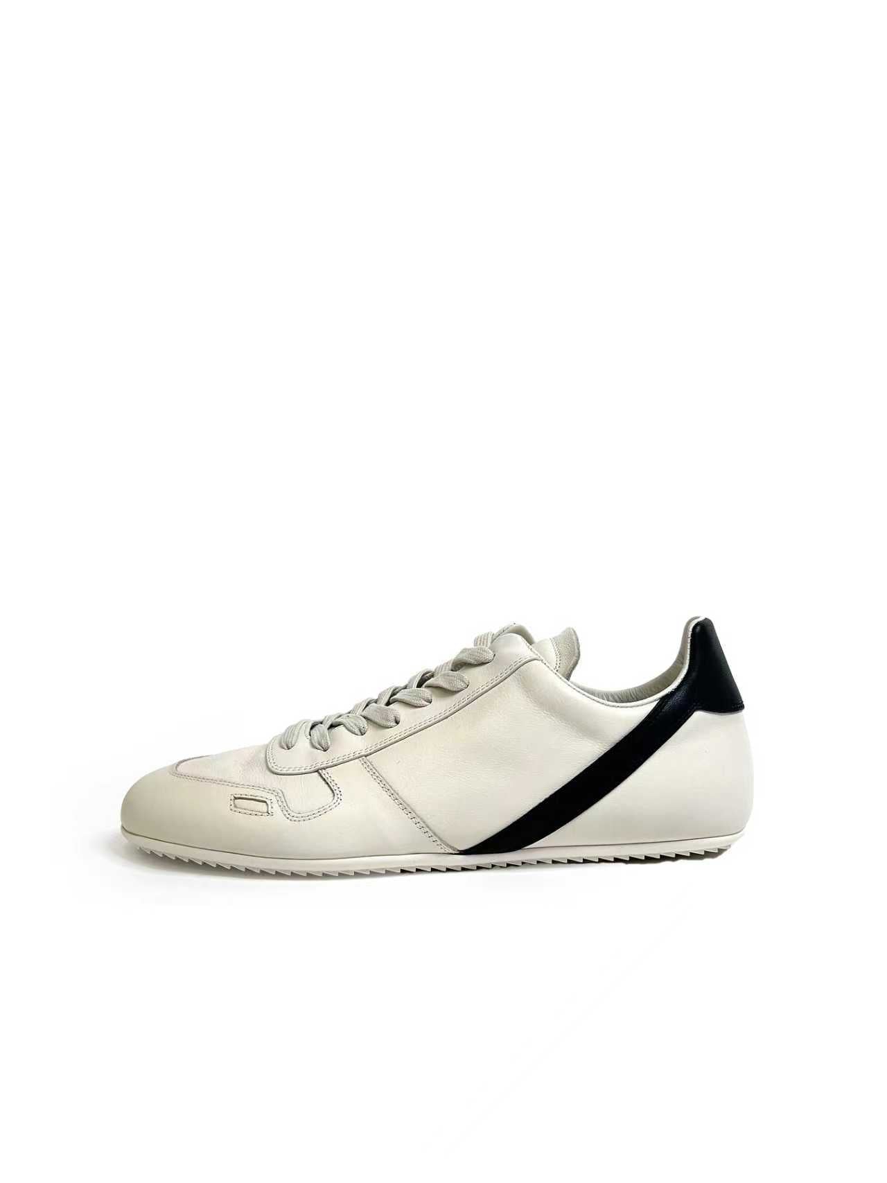 RICK OWENS - Leather Shoes - Minimal Sneak - AW25 - 1191 MILK/BLACK/MILK