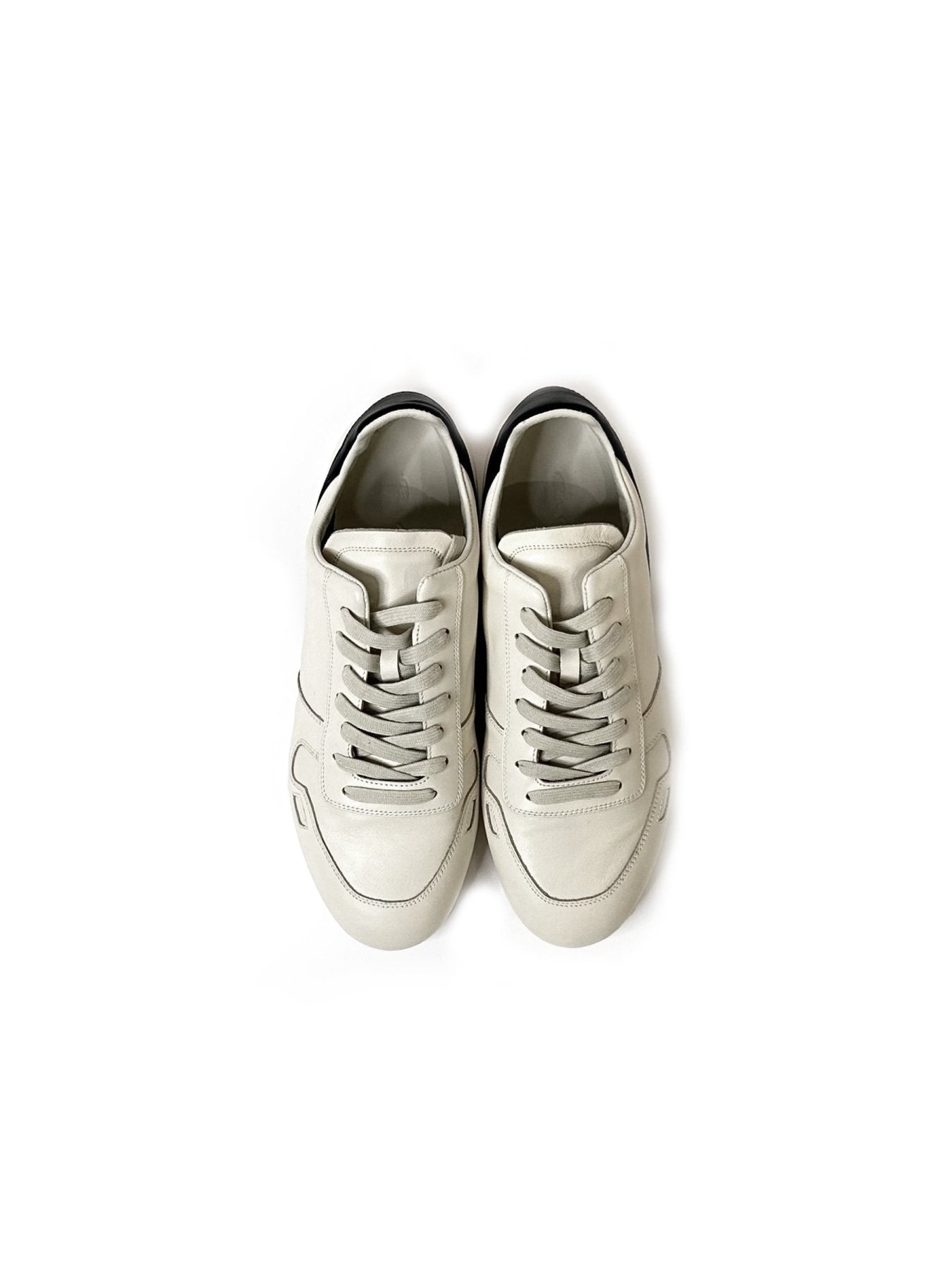 RICK OWENS - Leather Shoes - Minimal Sneak - AW25 - 1191 MILK/BLACK/MILK