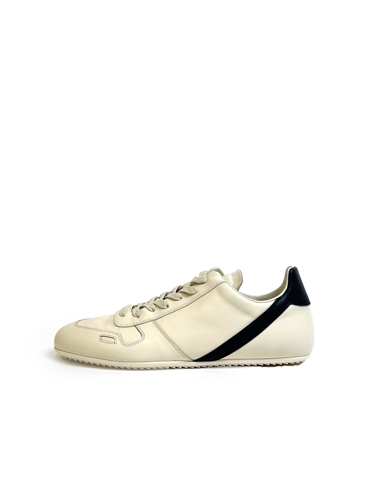 RICK OWENS - Leather Shoes - Minimal Sneak - AW25 - 1191 MILK/BLACK/MILK
