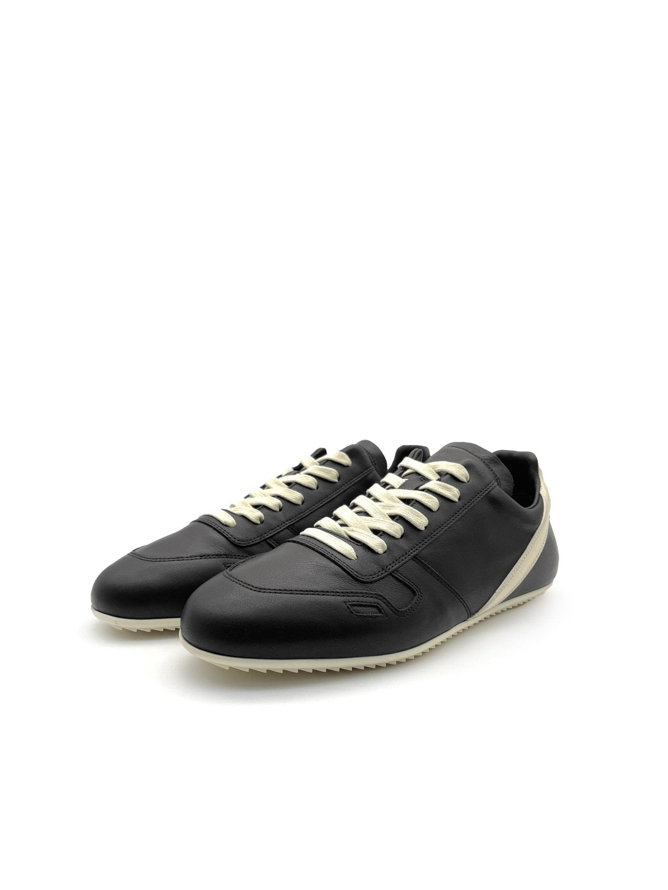 RICK OWENS - Leather Shoes - Minimal Sneak - AW25 - 911 BLACK/MILK/MILK