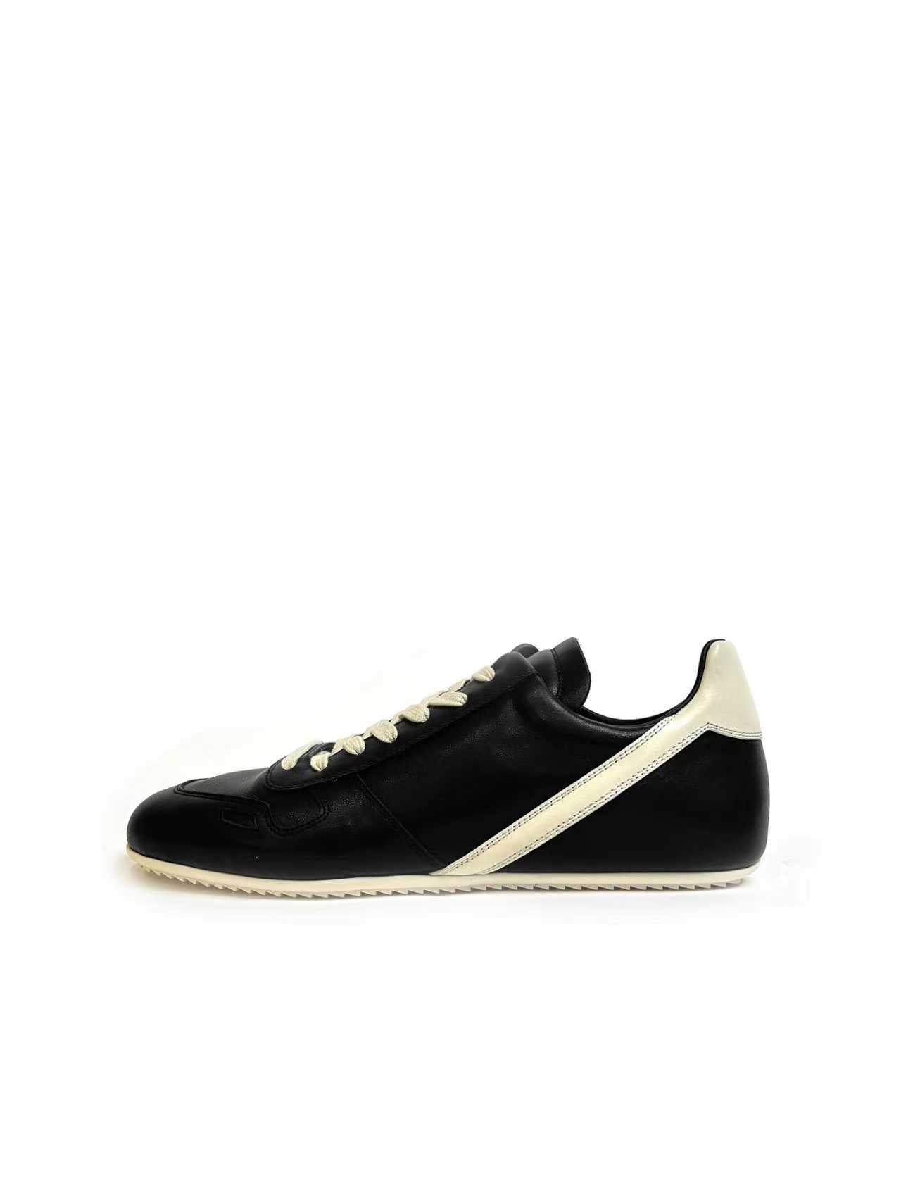 RICK OWENS - Leather Shoes - Minimal Sneak - AW25 - 911 BLACK/MILK/MILK