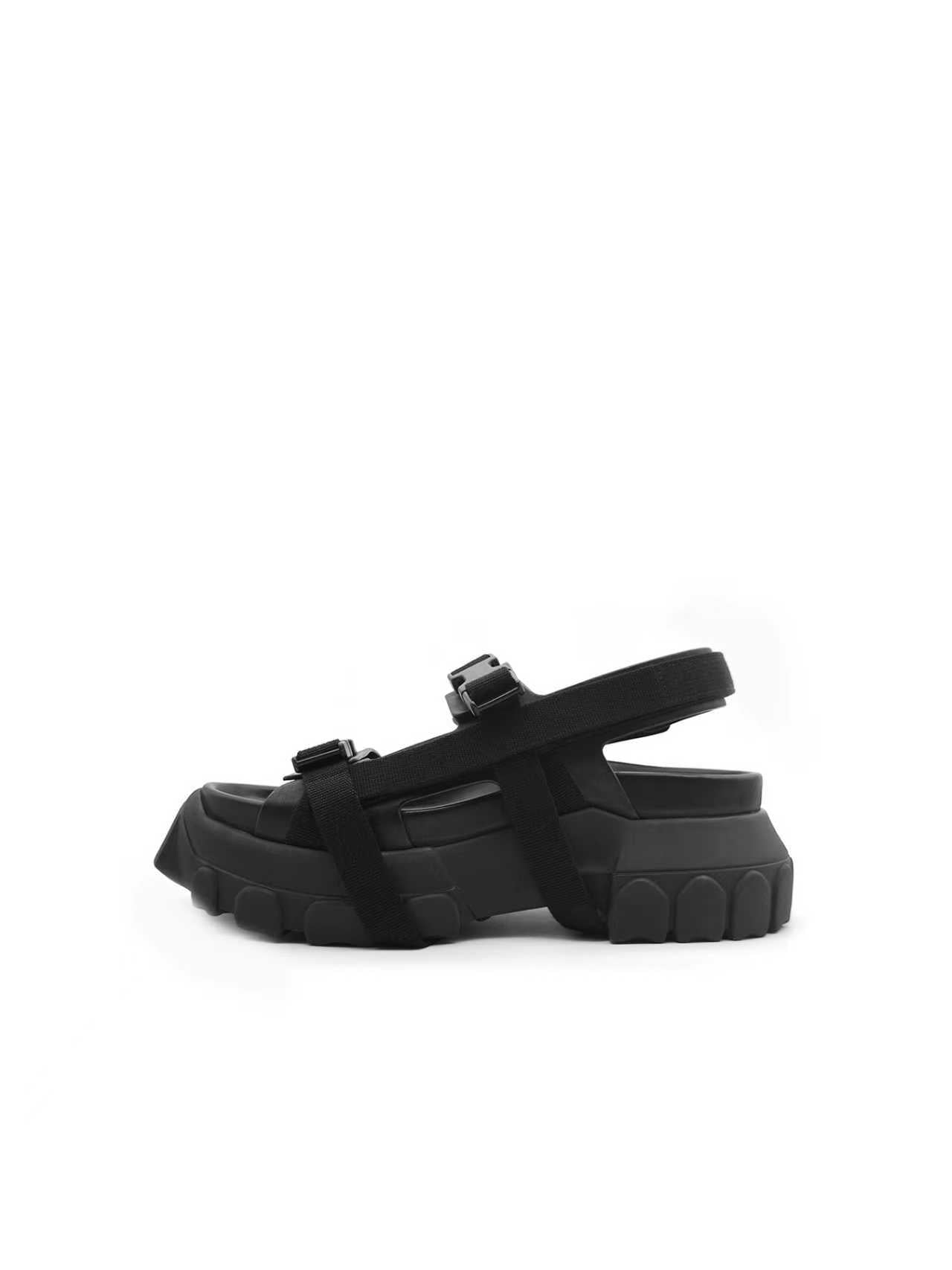 RICK OWENS - Men's Leather Tractor Sandal - SS24 - BLACK