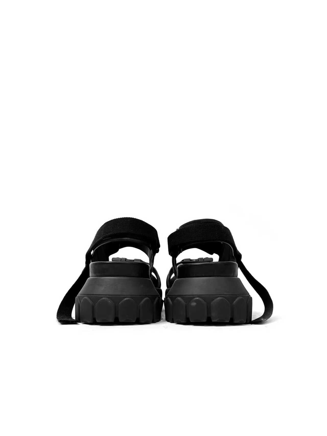 RICK OWENS - Men's Leather Tractor Sandal - SS24 - BLACK