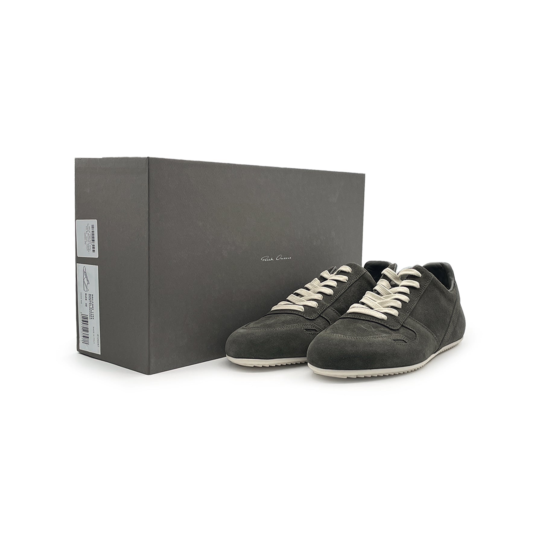 RICK OWENS Minimal Sneaks Suede Low-Top Sneakers