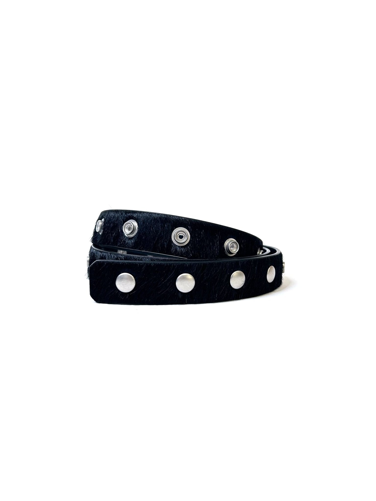 RICK OWENS - Real Fur Belt - Snap Belt - AW25 - 09 BLACK