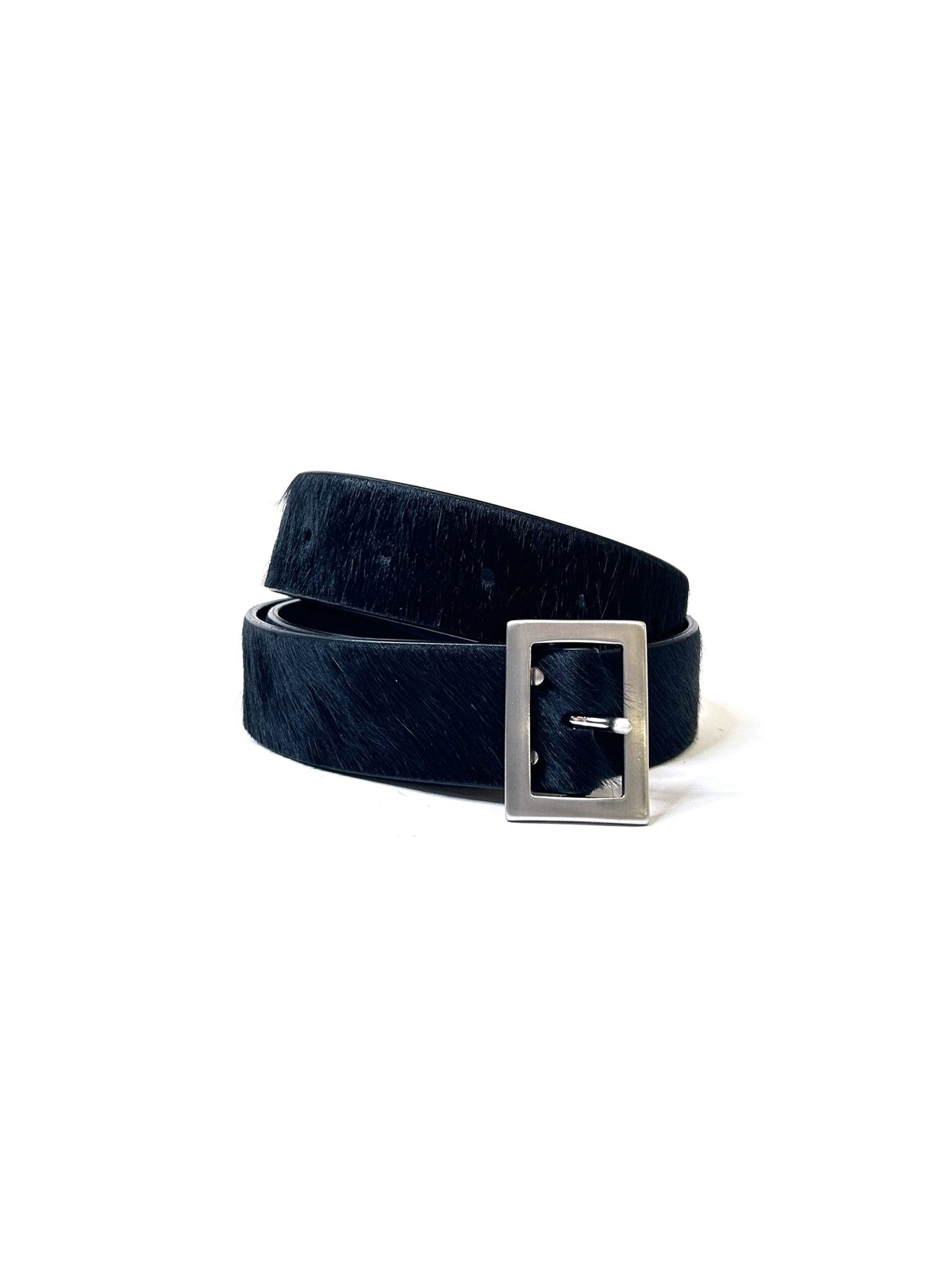 RICK OWENS - Real Fur Belt - Stooges Belt - AW25 - 09 BLACK
