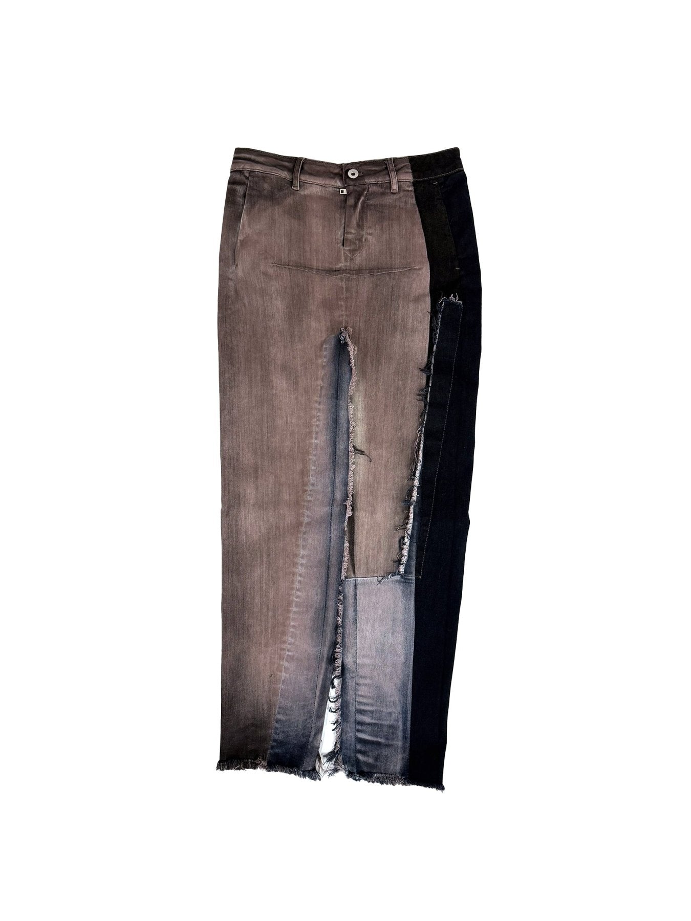 Rick Owens Rose Combo Denim Skirt - Denim Sliced Skirt
