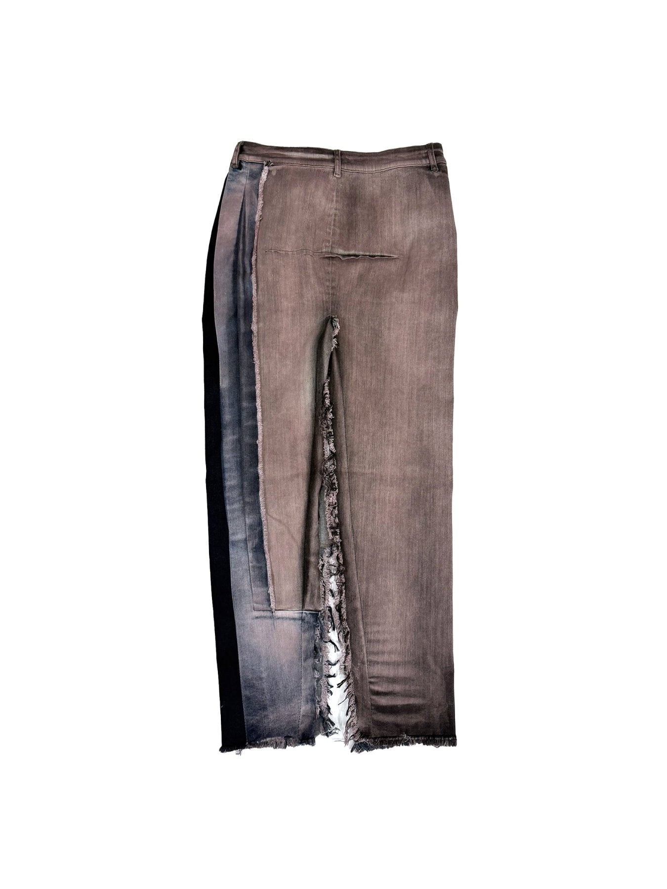 Rick Owens Rose Combo Denim Skirt - Denim Sliced Skirt