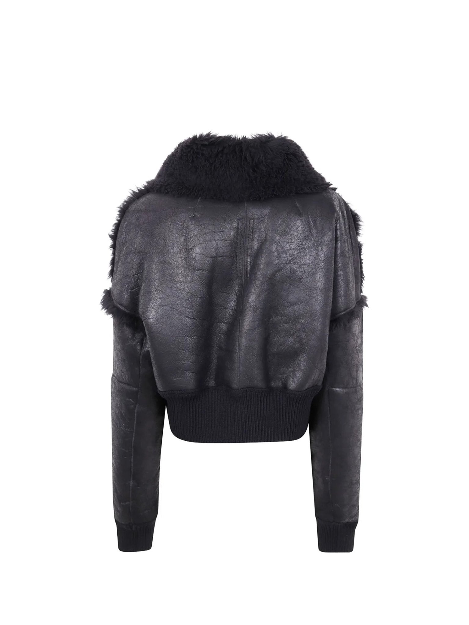 RICK OWENS - Shearling Real Fur Bomber - Dracucollar Jkt - AW25 - 09 BLACK
