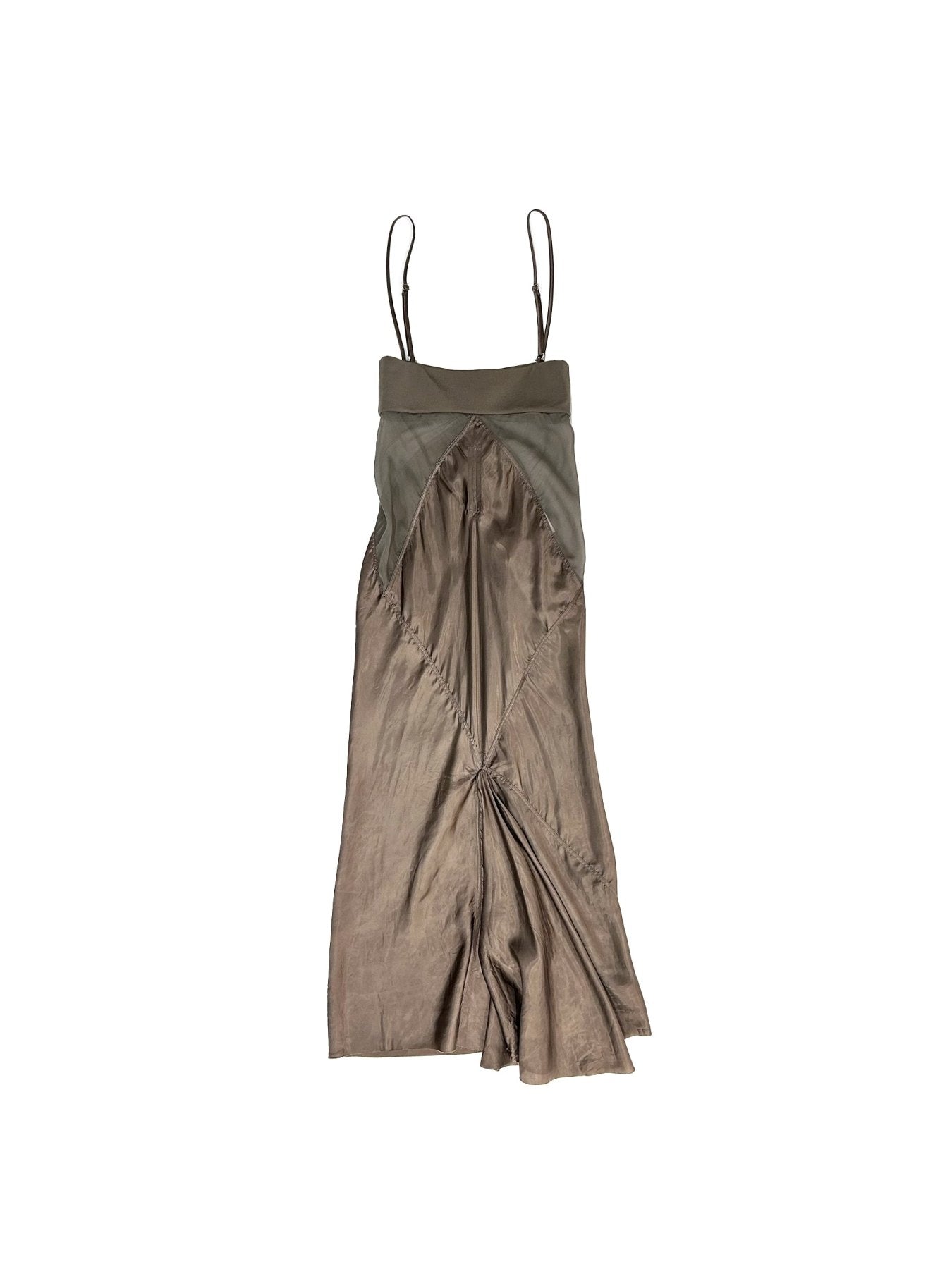 RICK OWENS Taupe Combo Slip Dress