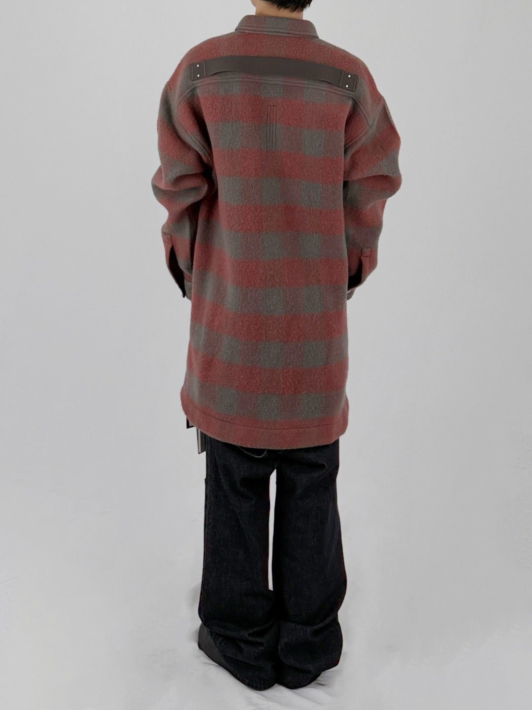 RICK OWENS - Woven Jacket - Oversized Outershirt - AW25 - 13P ROSEWOOD PLAID