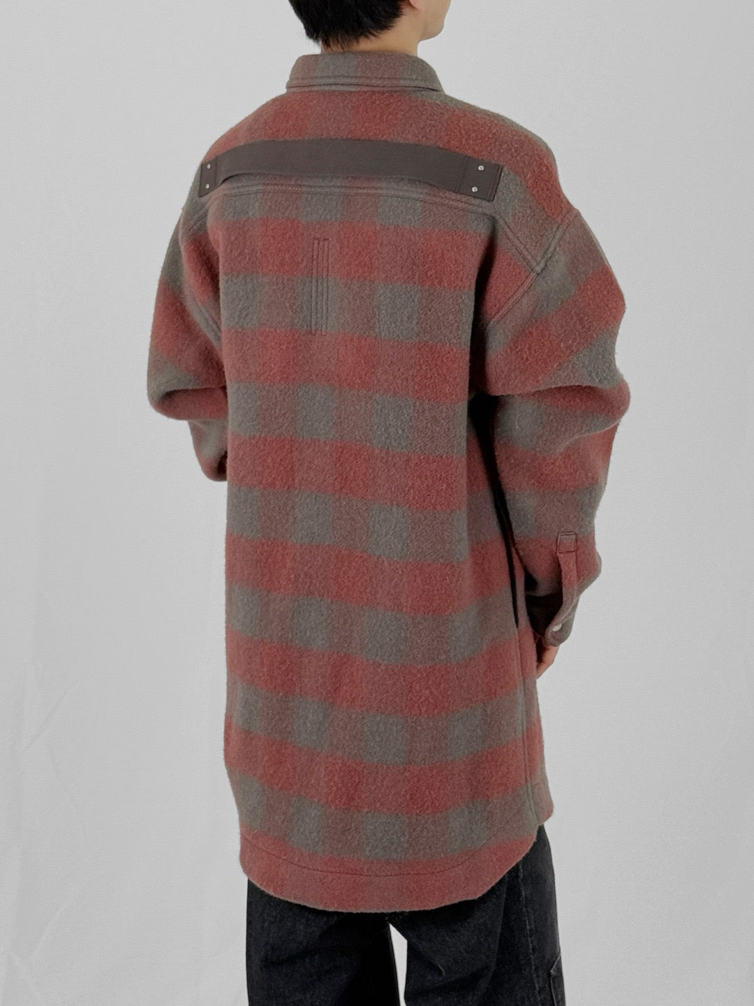 RICK OWENS - Woven Jacket - Oversized Outershirt - AW25 - 13P ROSEWOOD PLAID