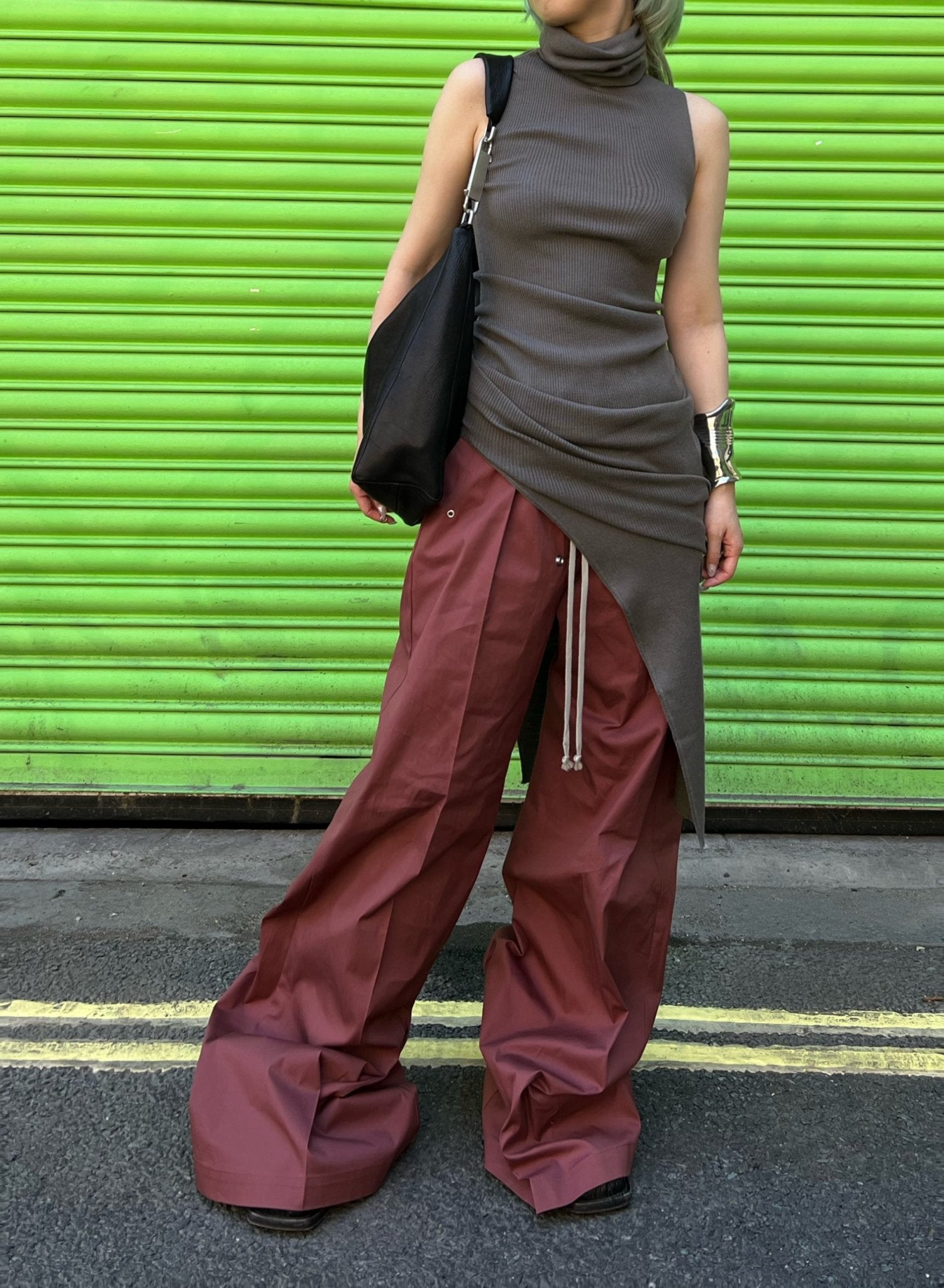 RICK OWENS - Woven Pants - Wide Bela Pants - AW25 - 13 ROSEWOOD