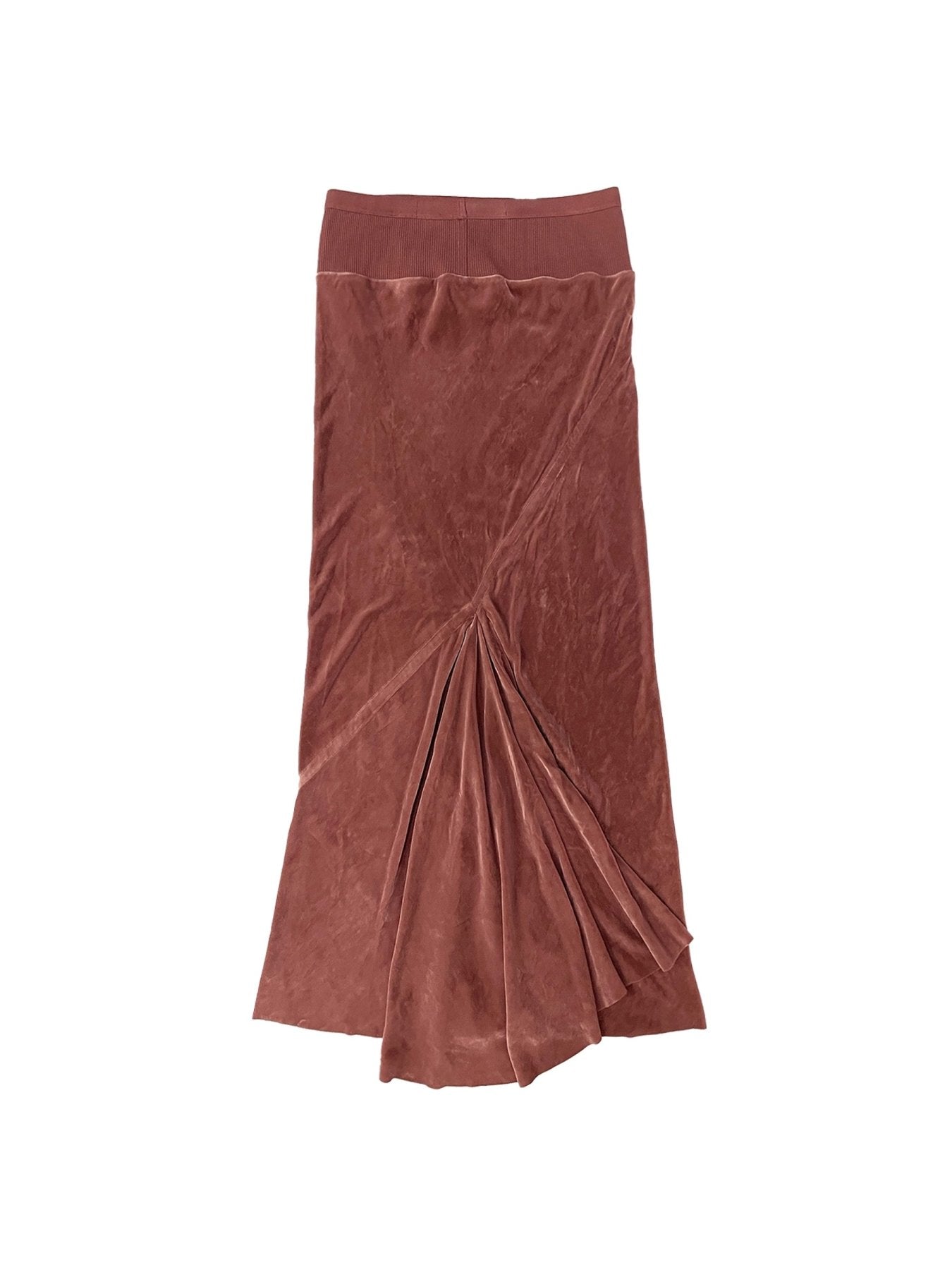 RICK OWENS - Woven Skirt - Calf Bias Skirt - AW25 - 13 ROSEWOOD
