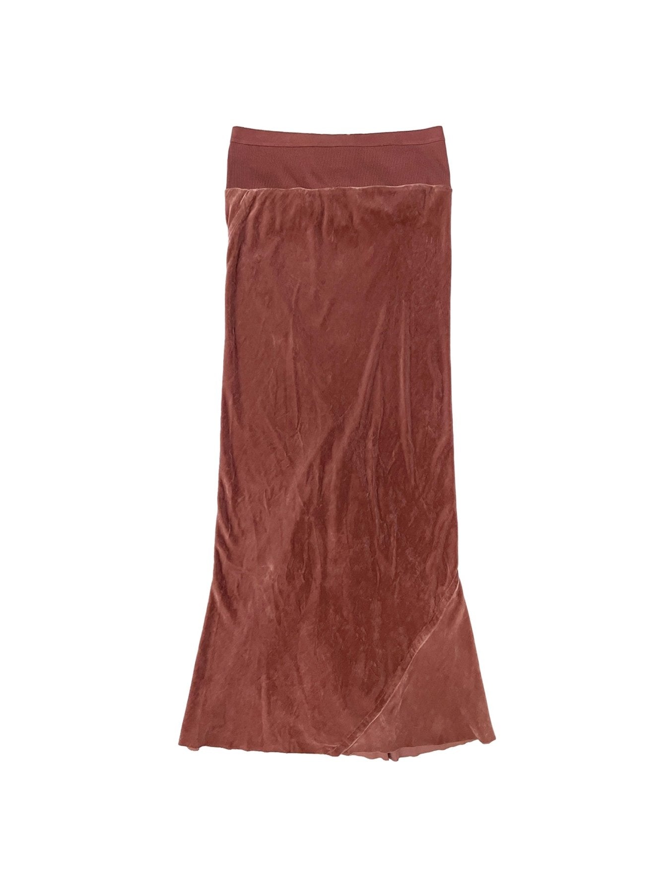 RICK OWENS - Woven Skirt - Calf Bias Skirt - AW25 - 13 ROSEWOOD