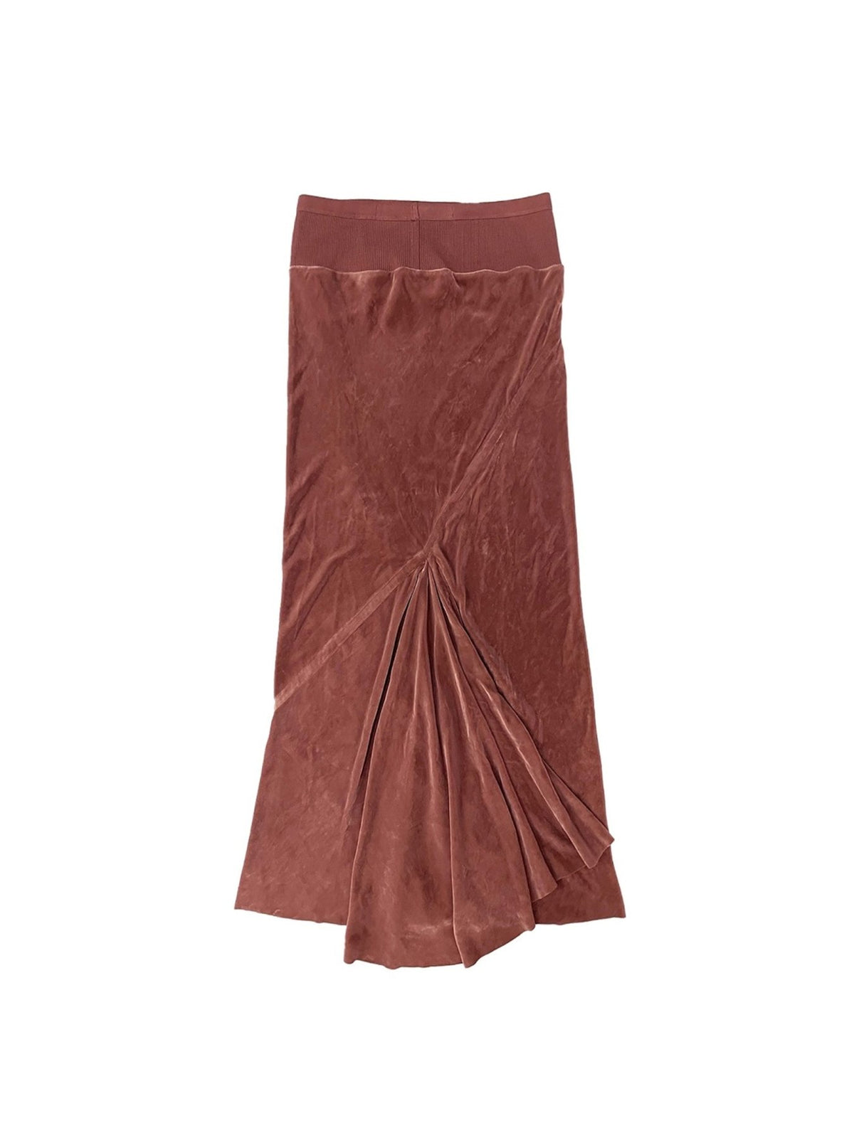 RICK OWENS - Woven Skirt - Calf Bias Skirt - AW25 - 13 ROSEWOOD