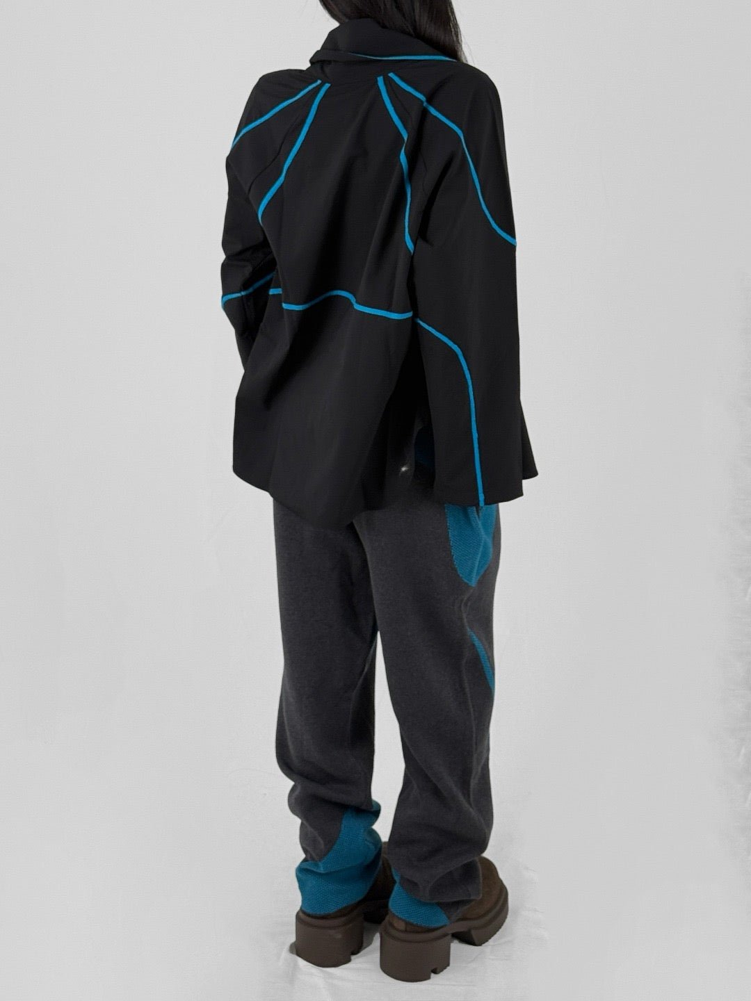 SAUL NASH Anthracite/Turquoise Pants