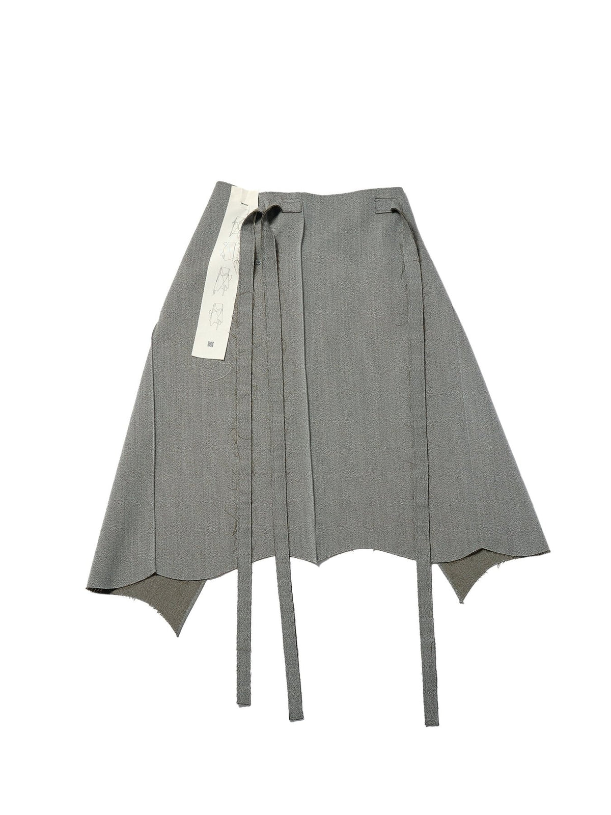 SETCHU Grey Origami Skirt Covert Cloth
